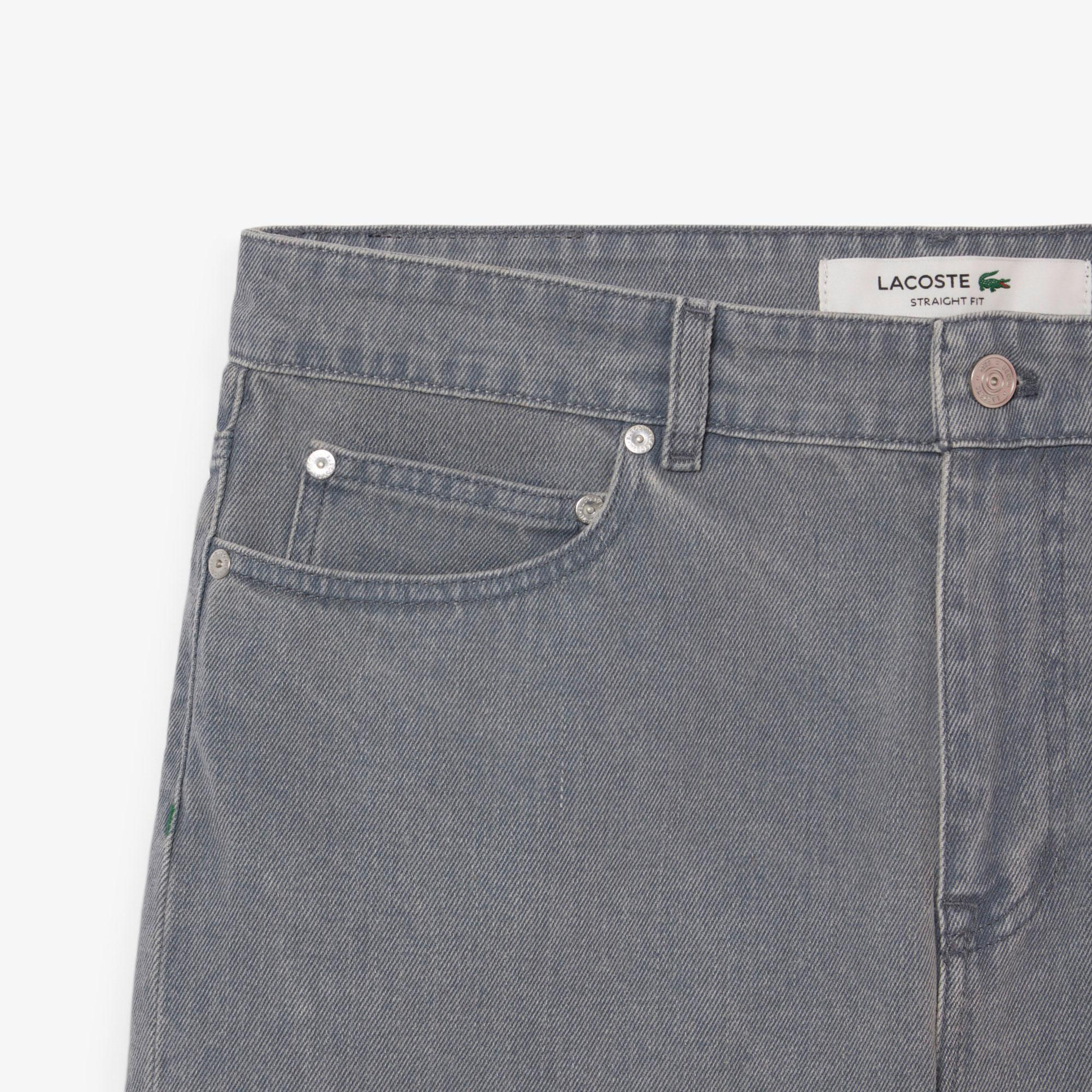 Lacoste Erkek Straight Fit Denim Gri Bermuda Şort