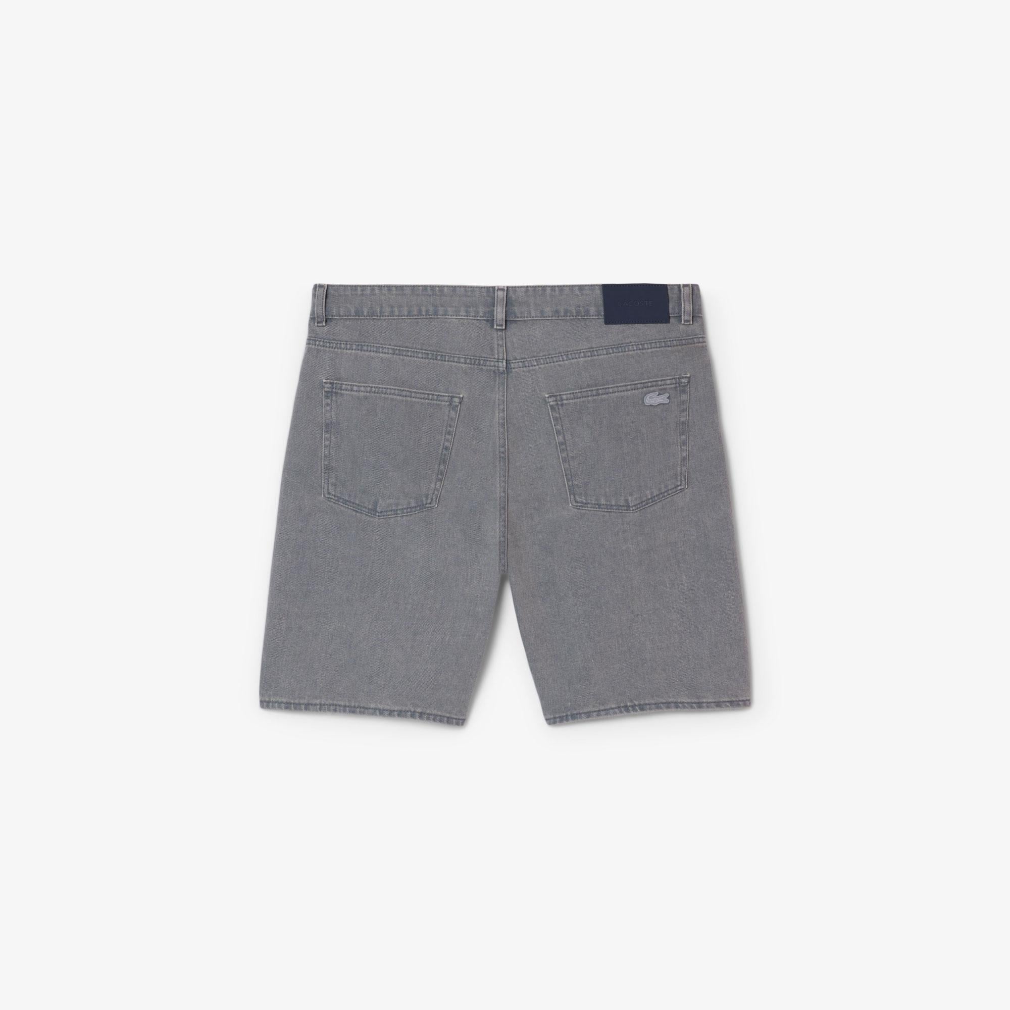 Lacoste Erkek Straight Fit Denim Gri Bermuda Şort