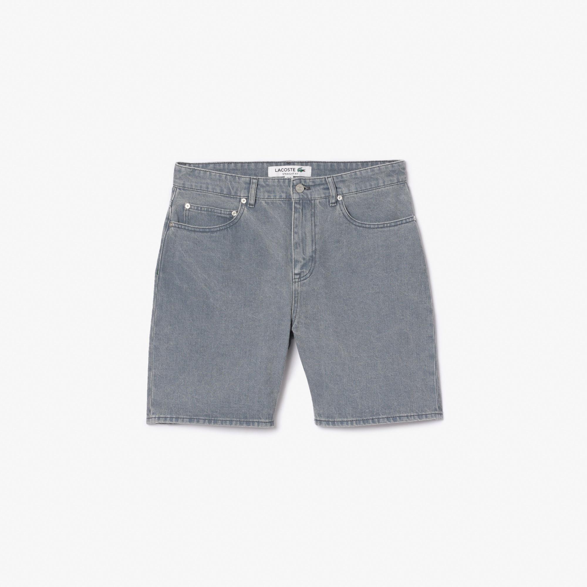 Lacoste Erkek Straight Fit Denim Gri Bermuda Şort