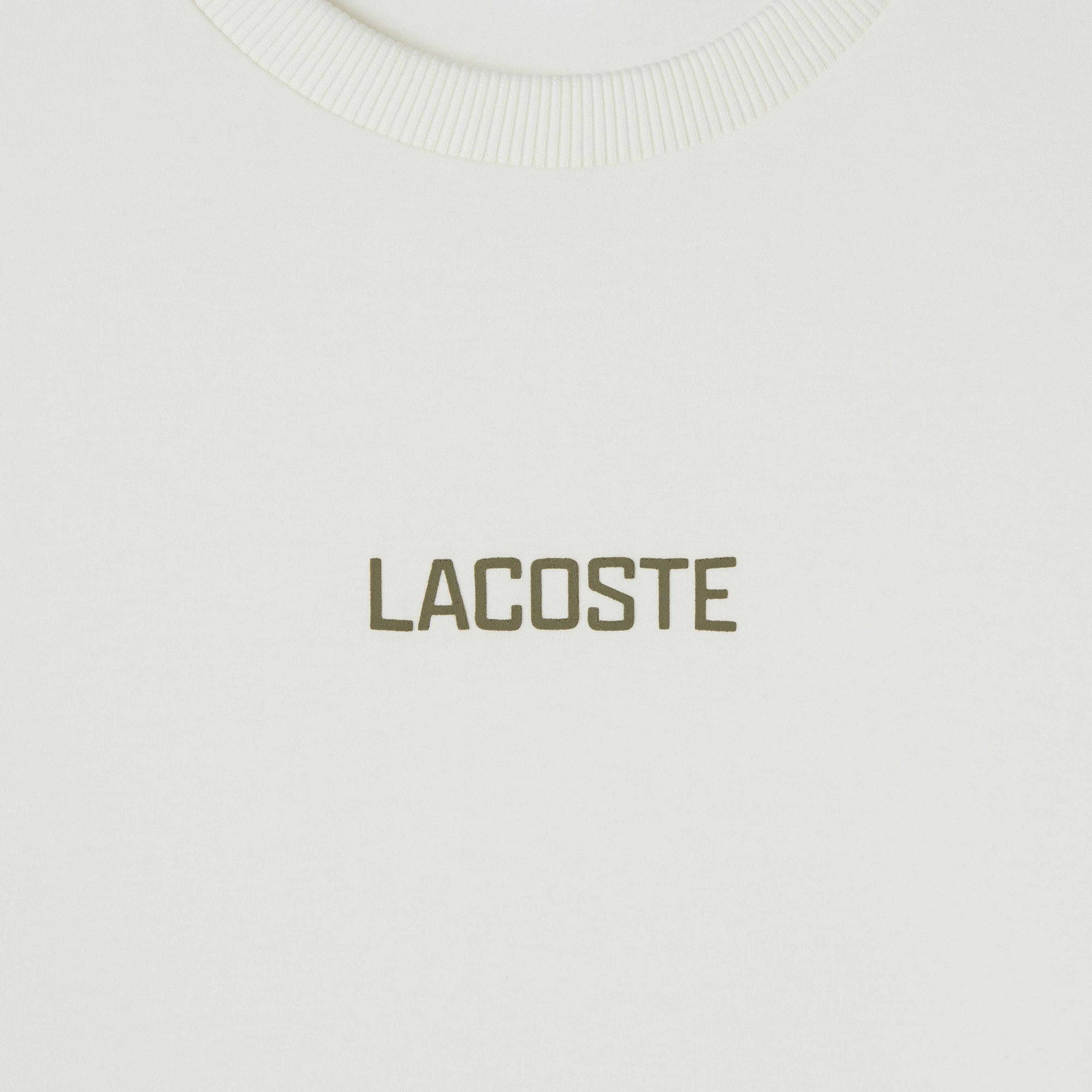 Lacoste Erkek Loose Fit Bisiklet Yaka Baskılı Beyaz T-Shirt