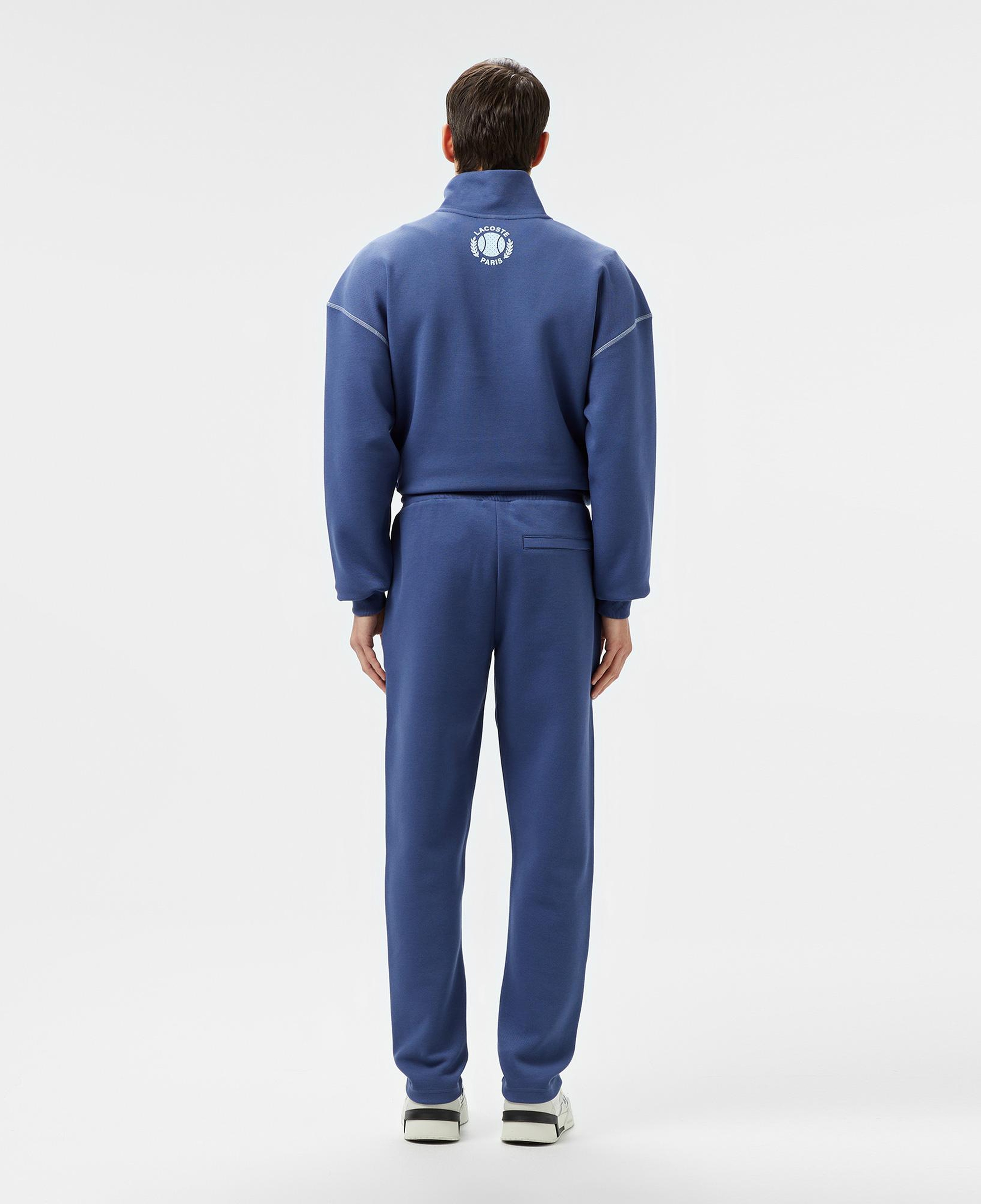 Erkek Tapered Fit Baskılı Mavi Eşofman Altı