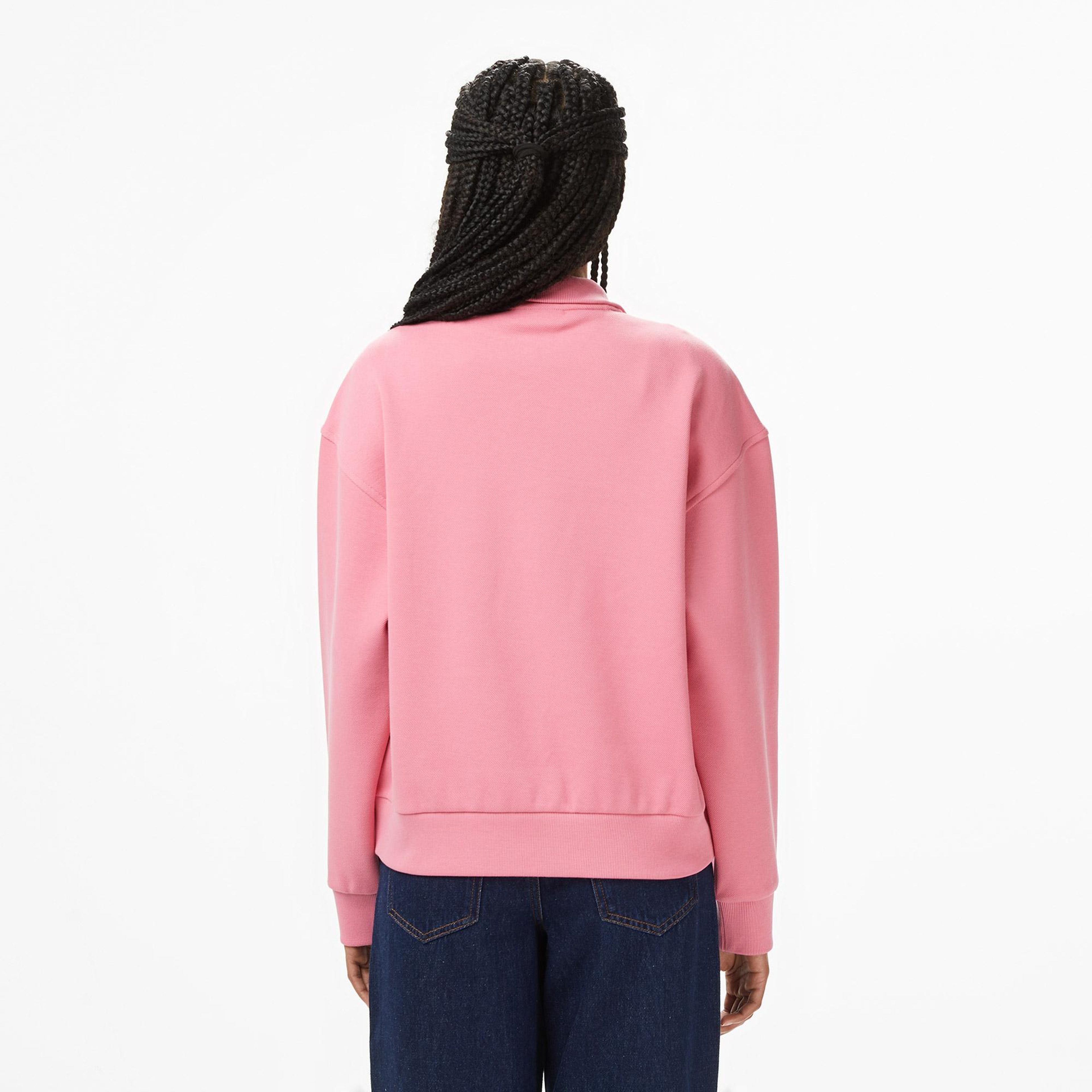 Lacoste Kadın Relaxed Fit Yarım Fermuarlı Mor Sweatshirt