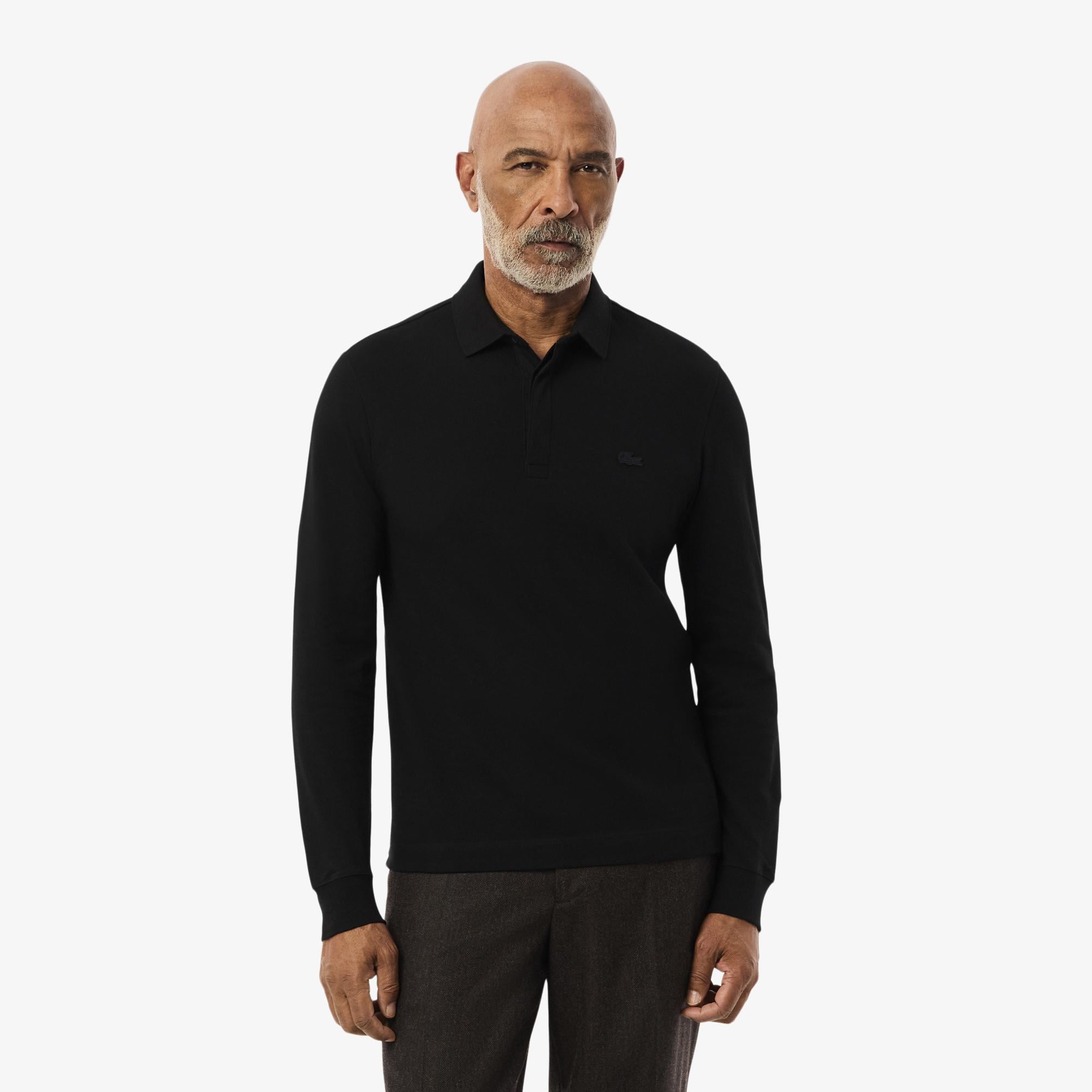 Lacoste Paris Erkek Regular Fit Uzun Kollu Siyah Polo