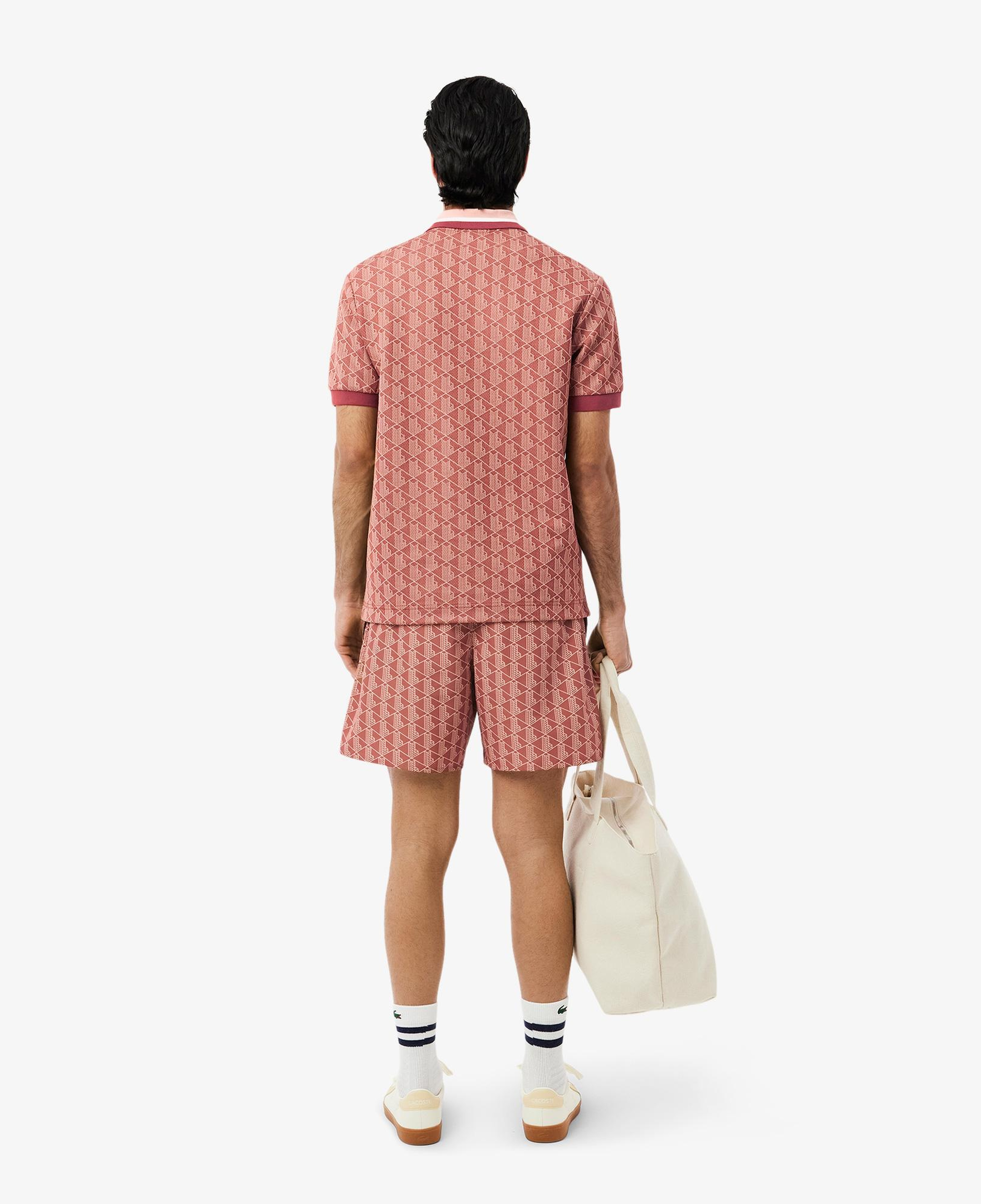 Lacoste Mid Monogram Print Swim Erkek Turuncu Deniz Şortu