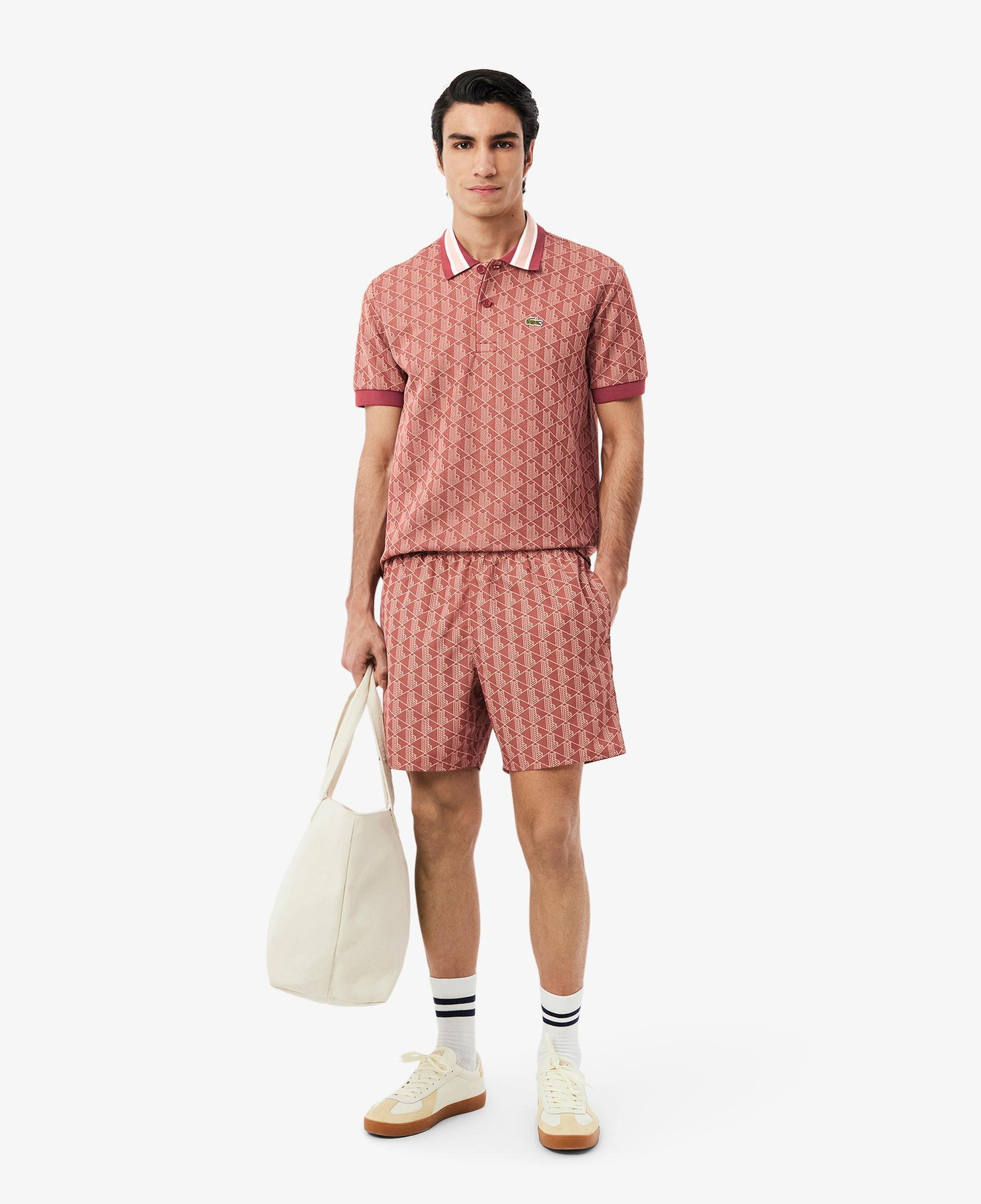 Lacoste Mid Monogram Print Swim Erkek Turuncu Deniz Şortu