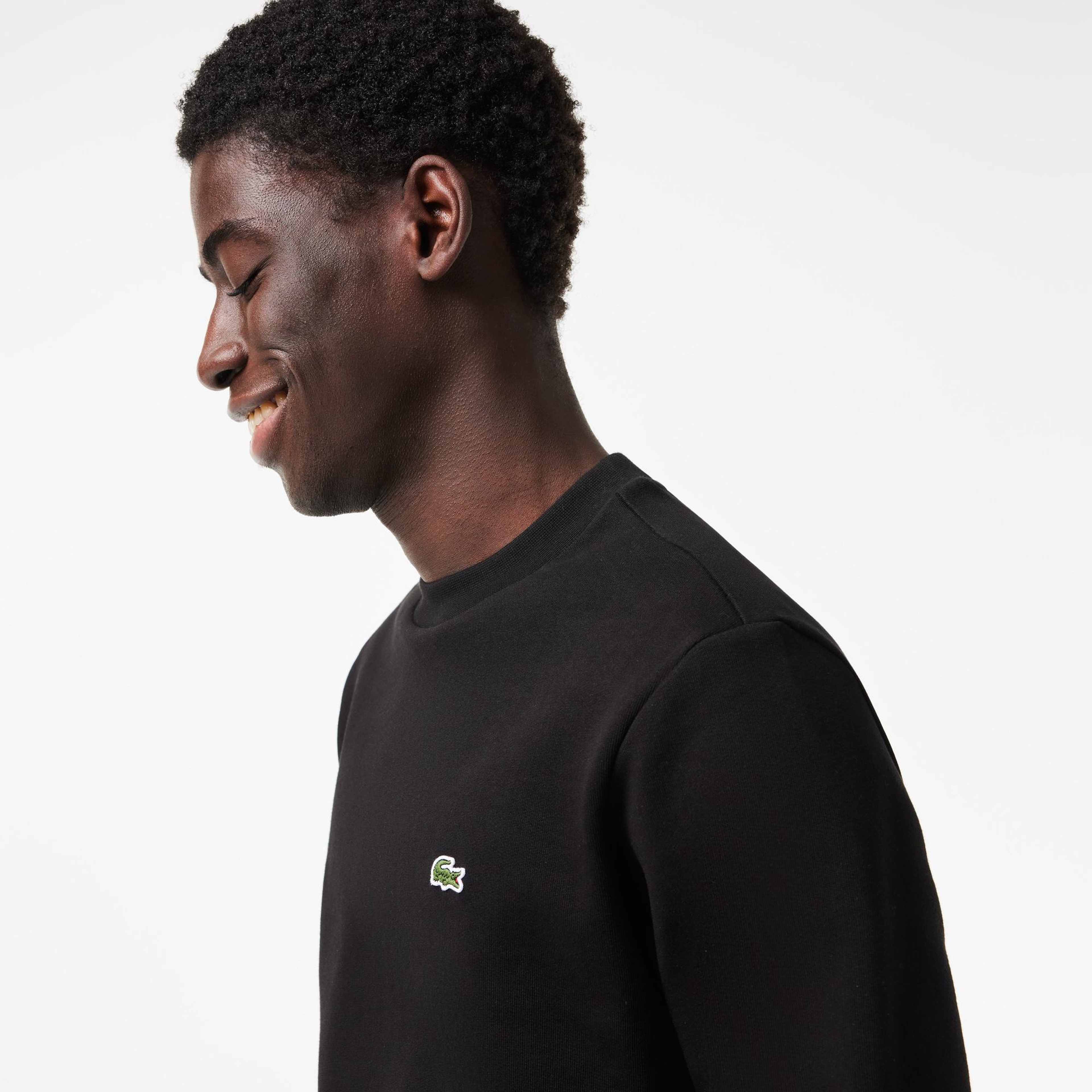 Erkek Classic Fit Bisiklet Yaka Organik Pamuk Siyah Sweatshirt
