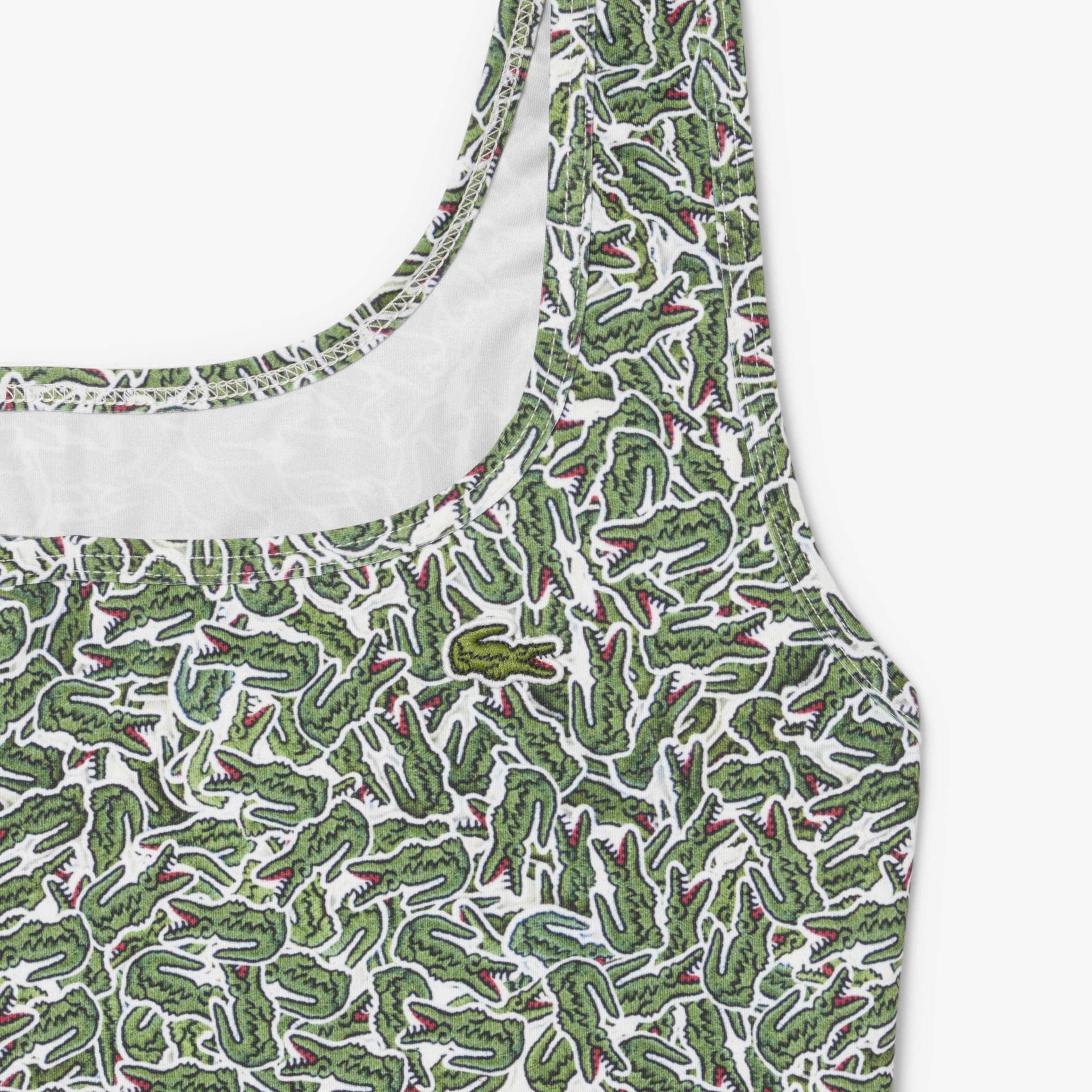 Lacoste Kadın Baskılı Yeşil Mayo