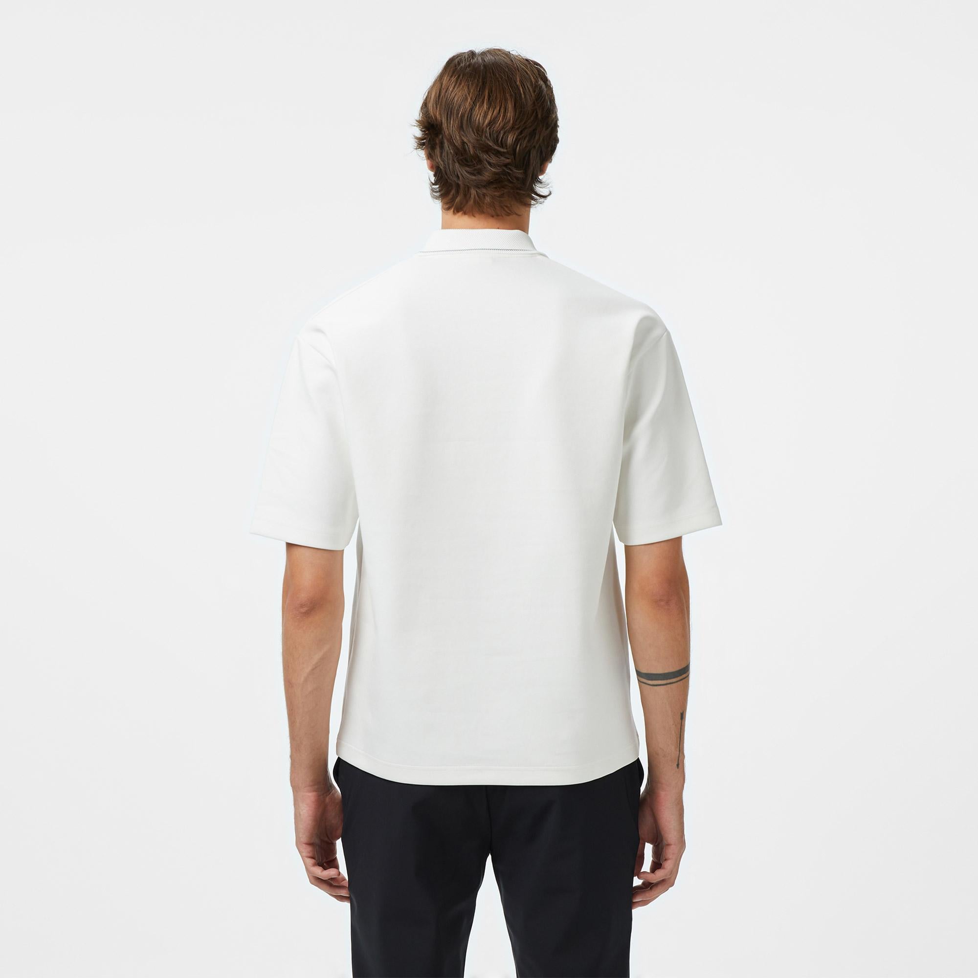 Erkek Oversize Fit Beyaz Polo