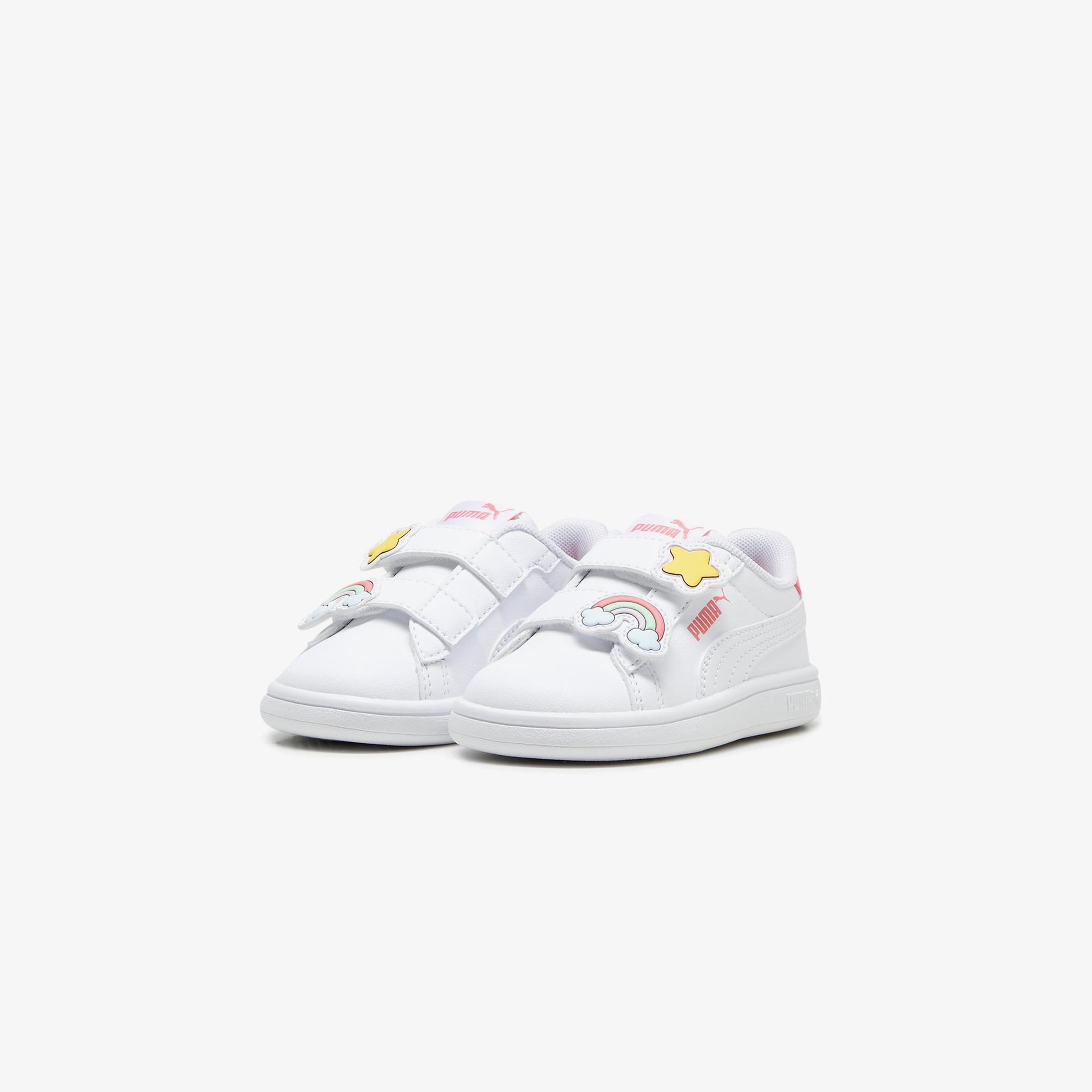 Puma Smash 3.0 Badges V Çocuk Beyaz Spor Ayakkabı