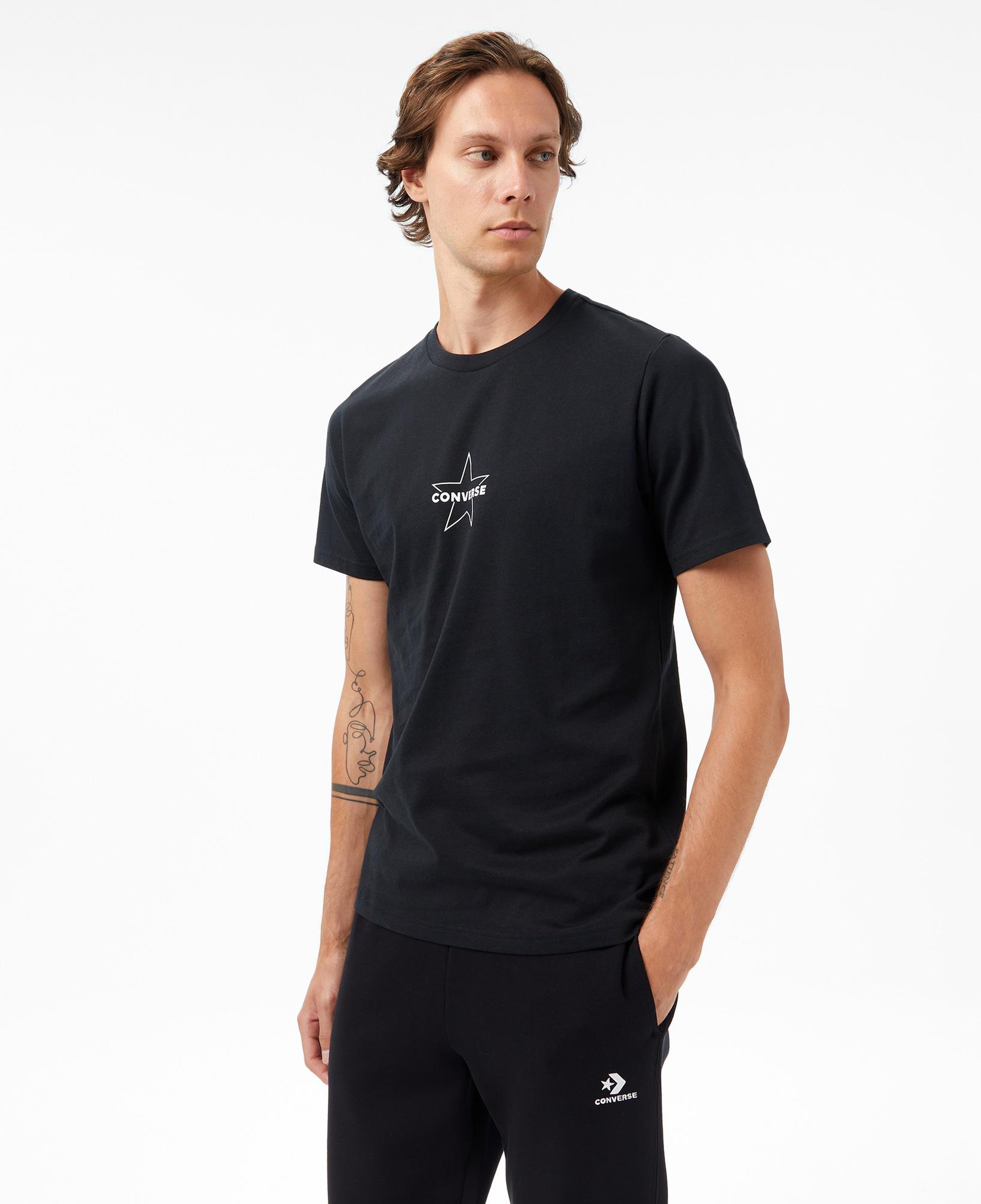 Converse Baskılı Erkek Siyah T-Shirt