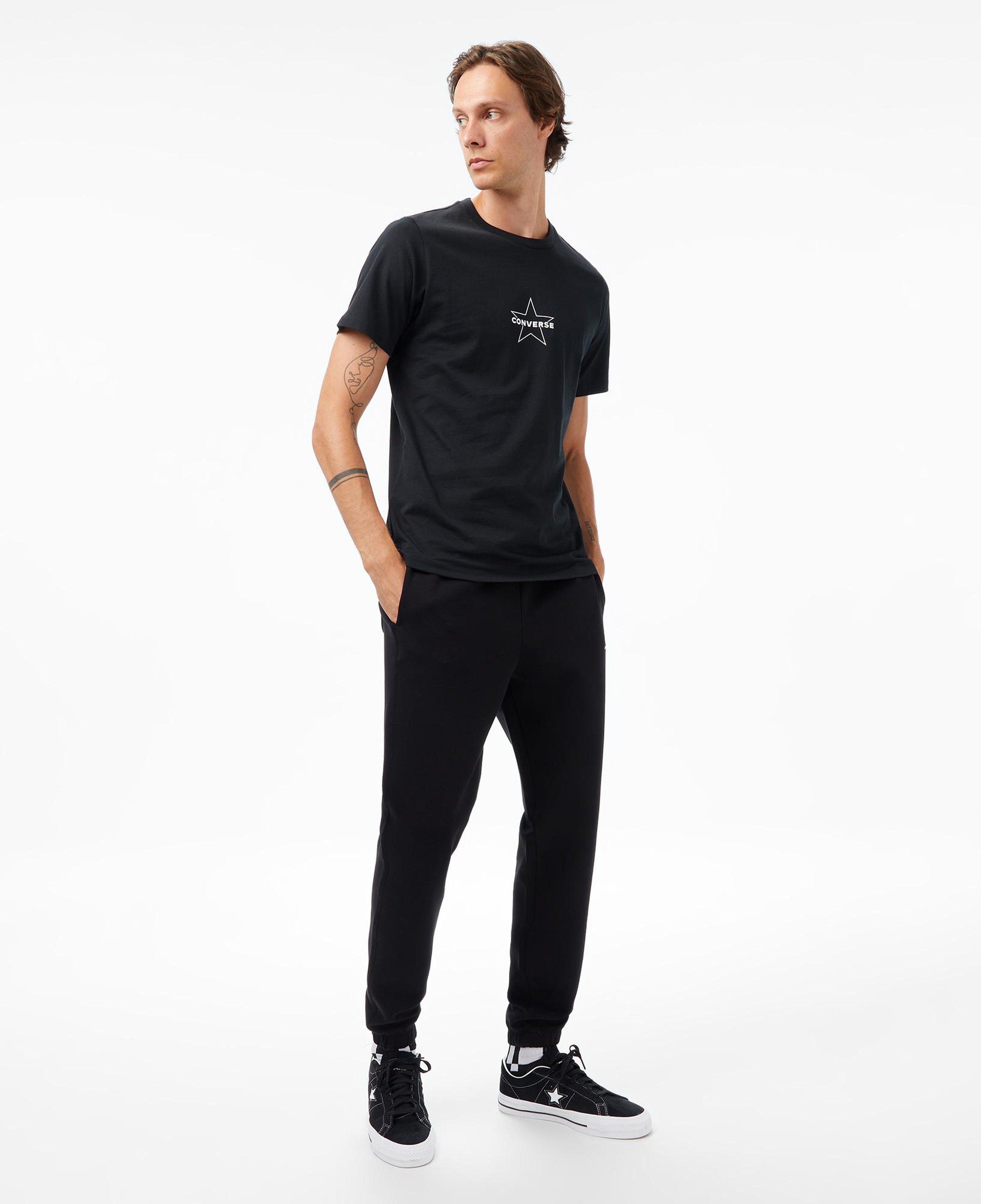 Converse Baskılı Erkek Siyah T-Shirt