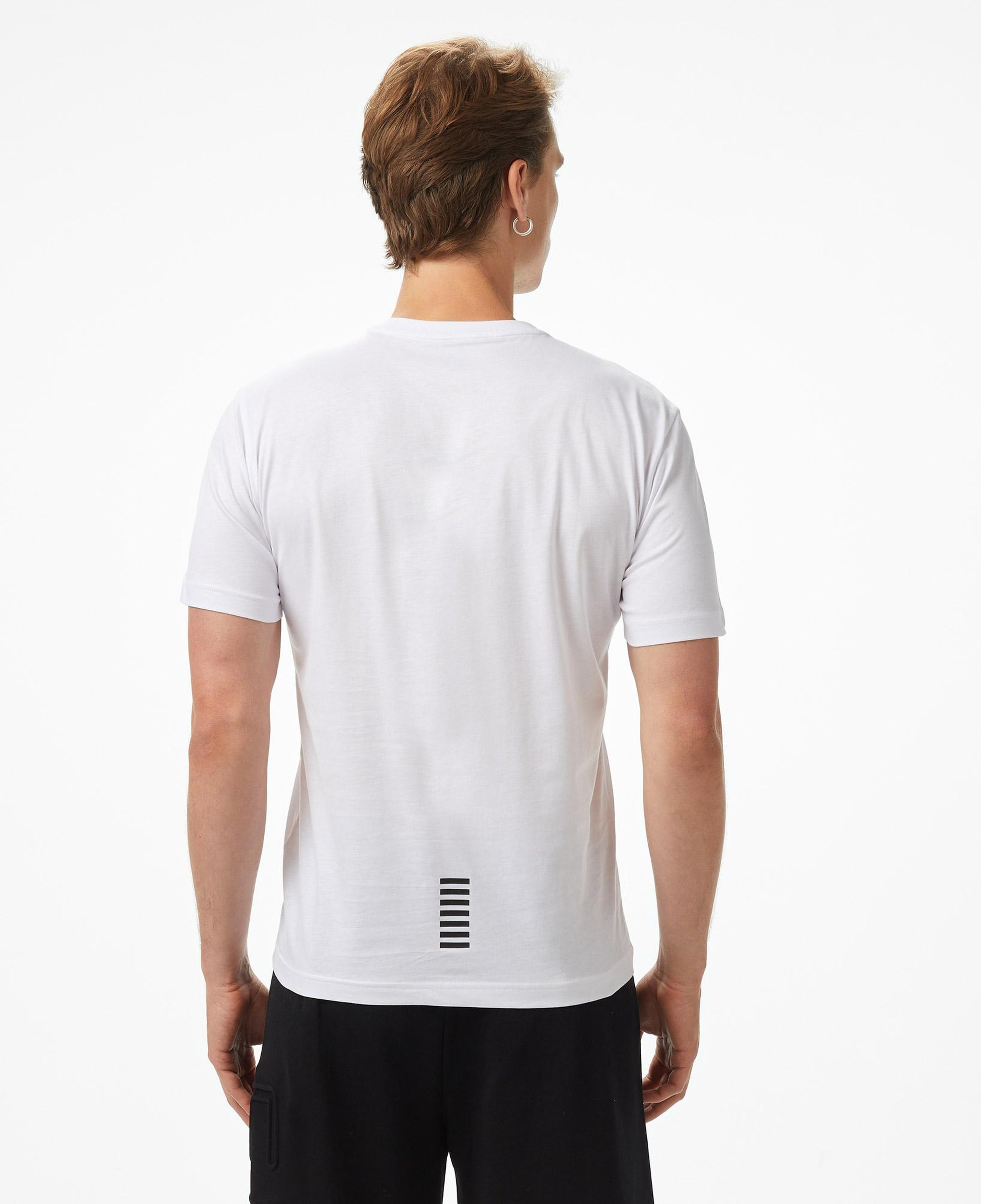 EA7 Erkek Beyaz Bisiklet Yaka T-Shirt