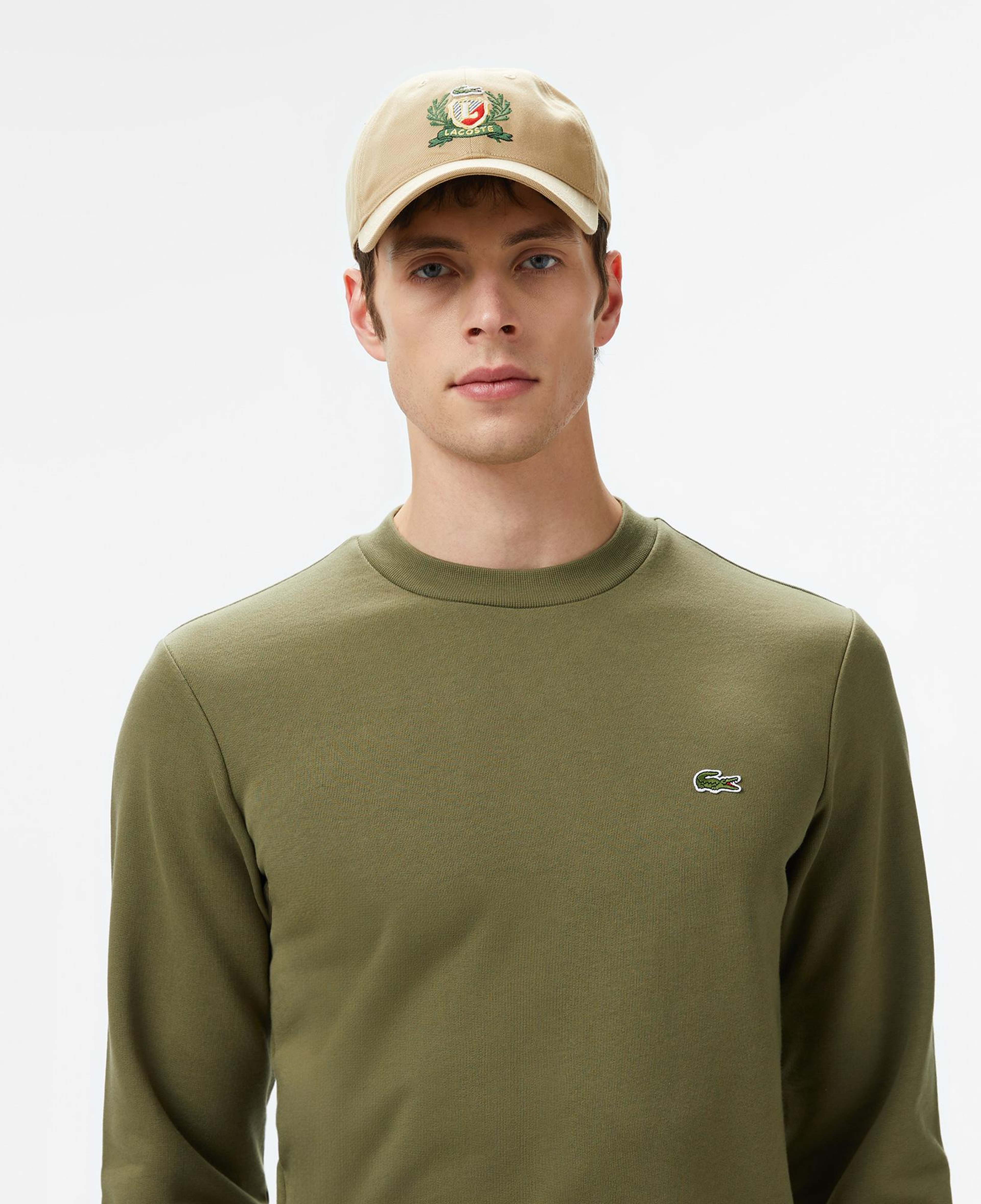 Erkek Classic Fit Bisiklet Yaka Haki Sweatshirt