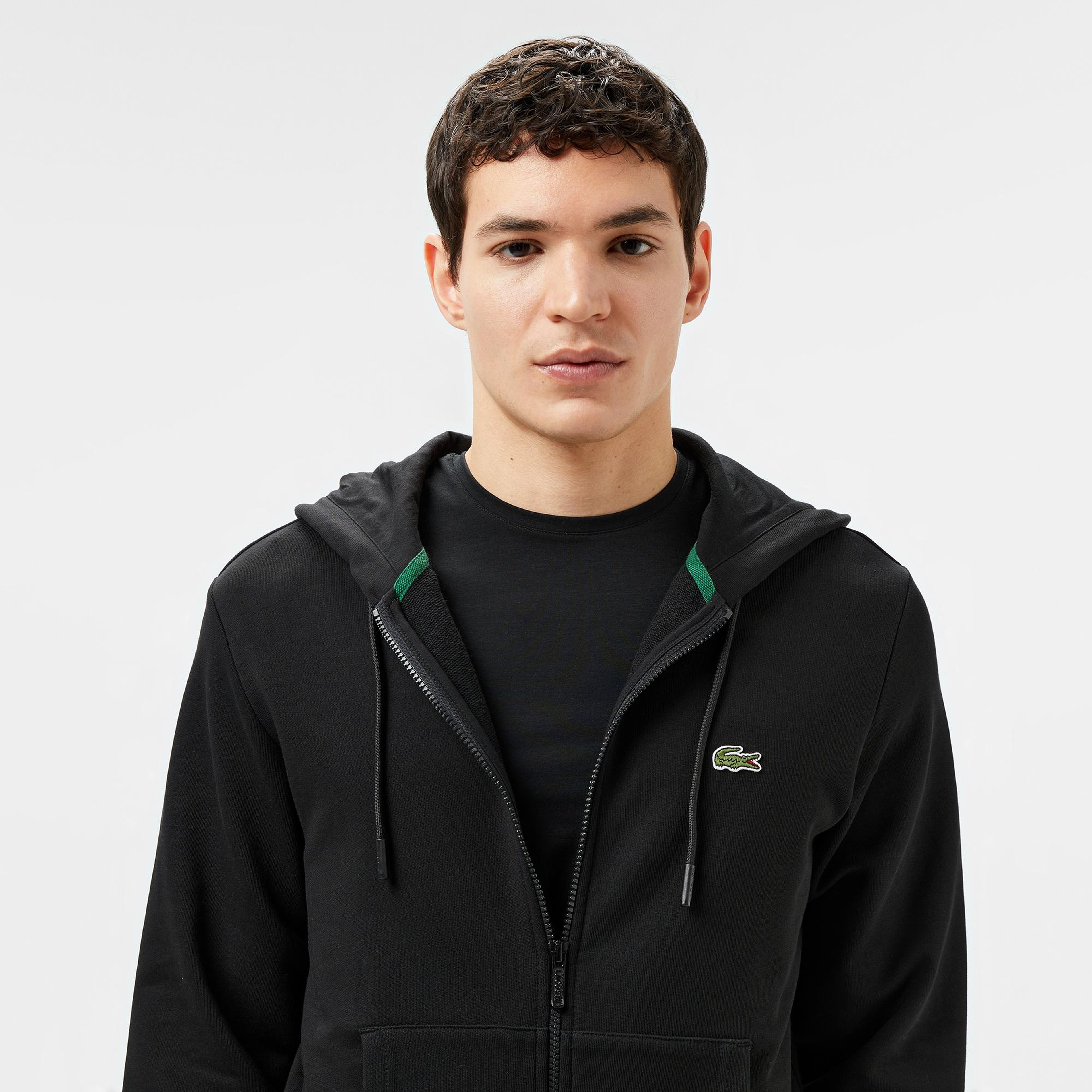 Erkek Classic Fit Kapüşonlu Siyah Sweatshirt