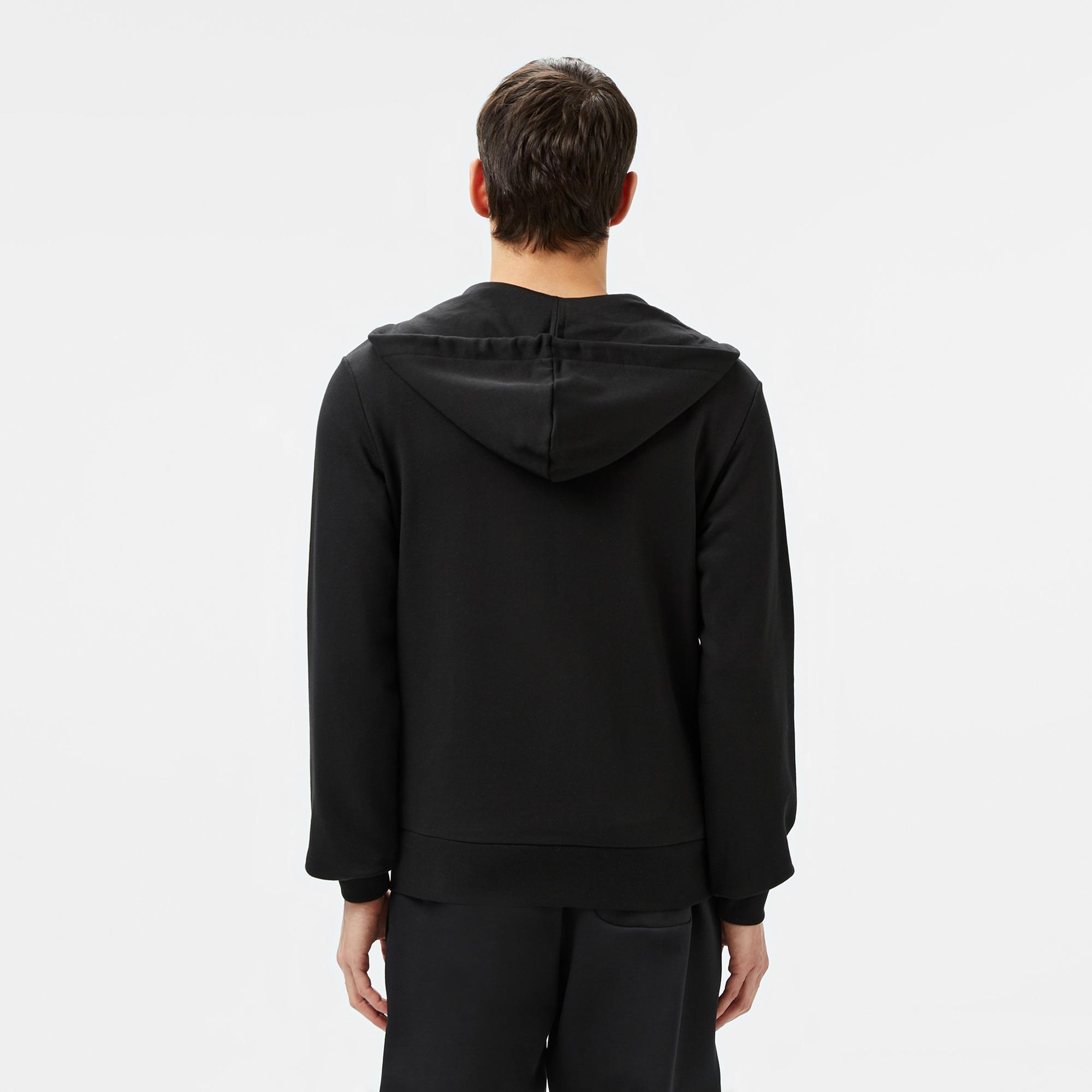 Erkek Classic Fit Kapüşonlu Siyah Sweatshirt