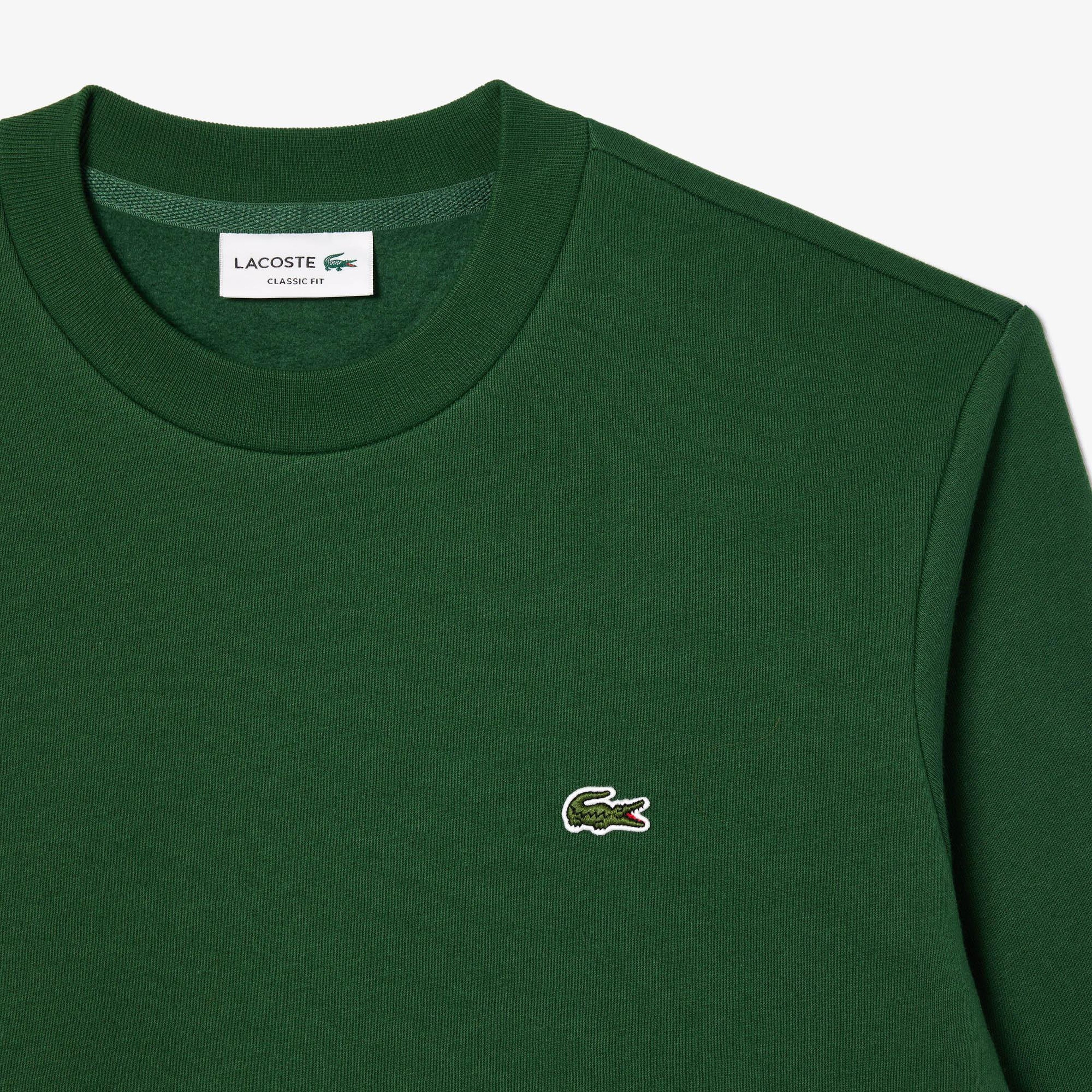 Erkek Classic Fit Bisiklet Yaka Organik Pamuk Koyu Yeşil Sweatshirt