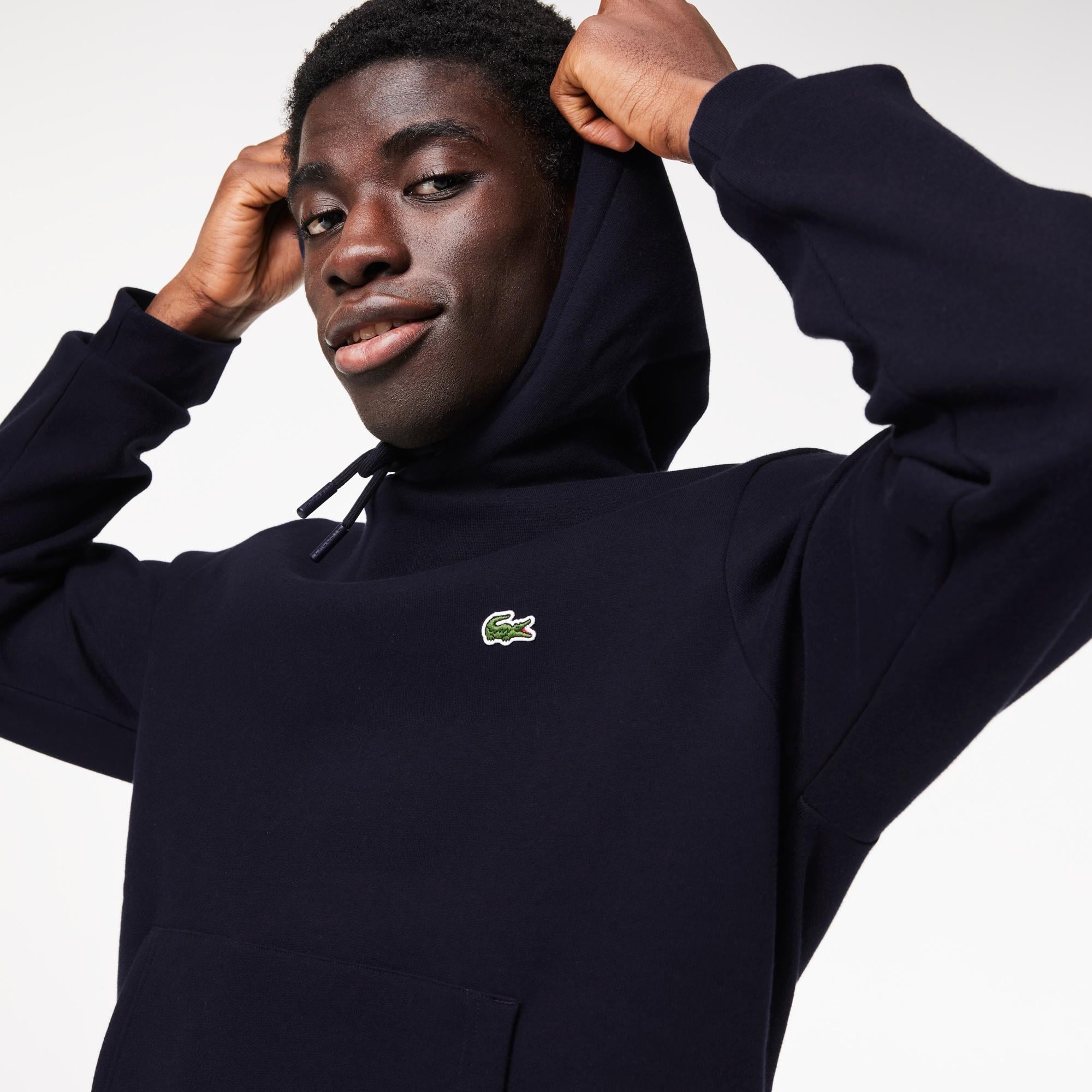 Erkek Classic Fit Kapüşonlu Organik Pamuk Lacivert Sweatshirt