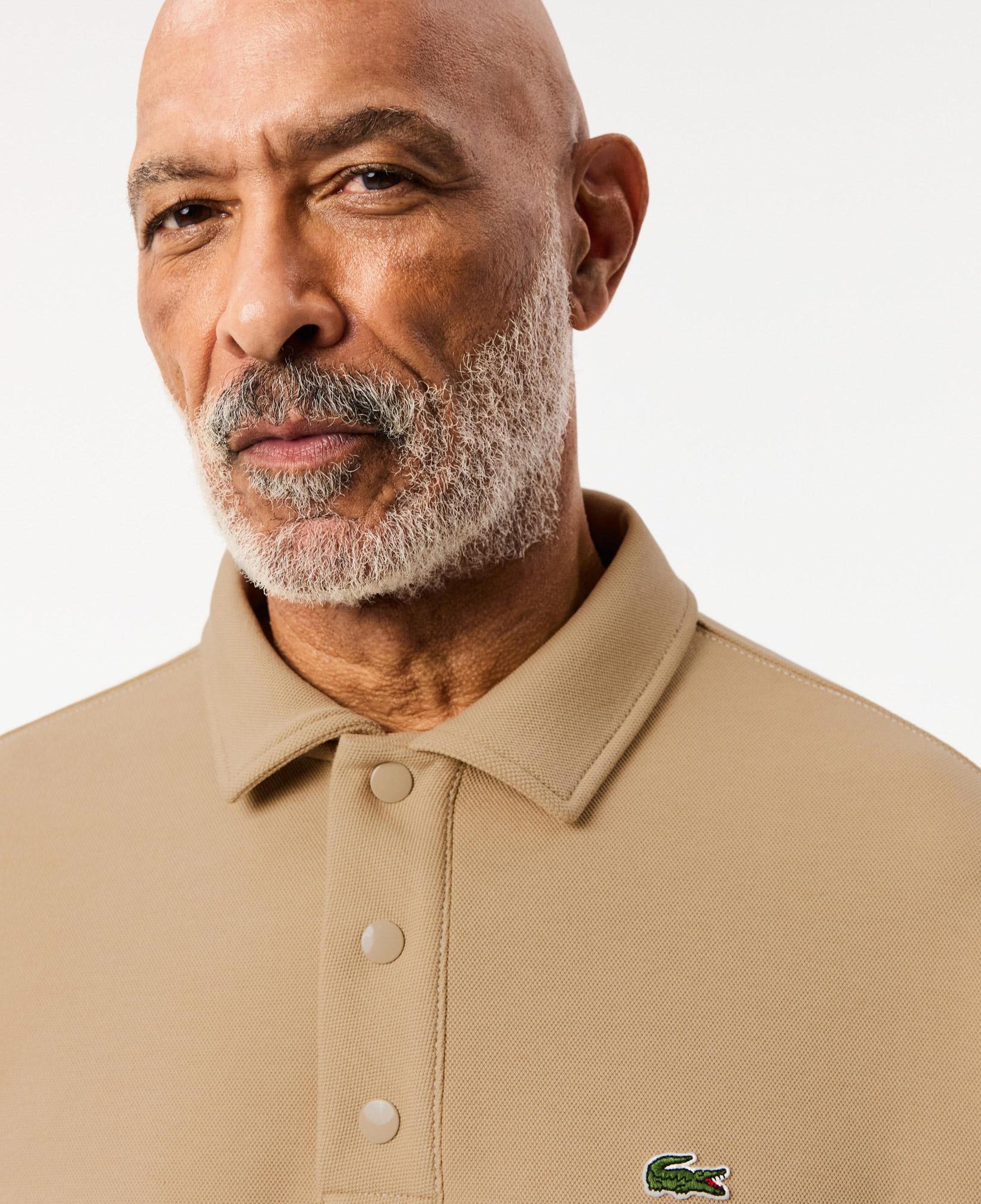 Erkek Loose Fit Polo Yaka Kahverengi Sweatshirt