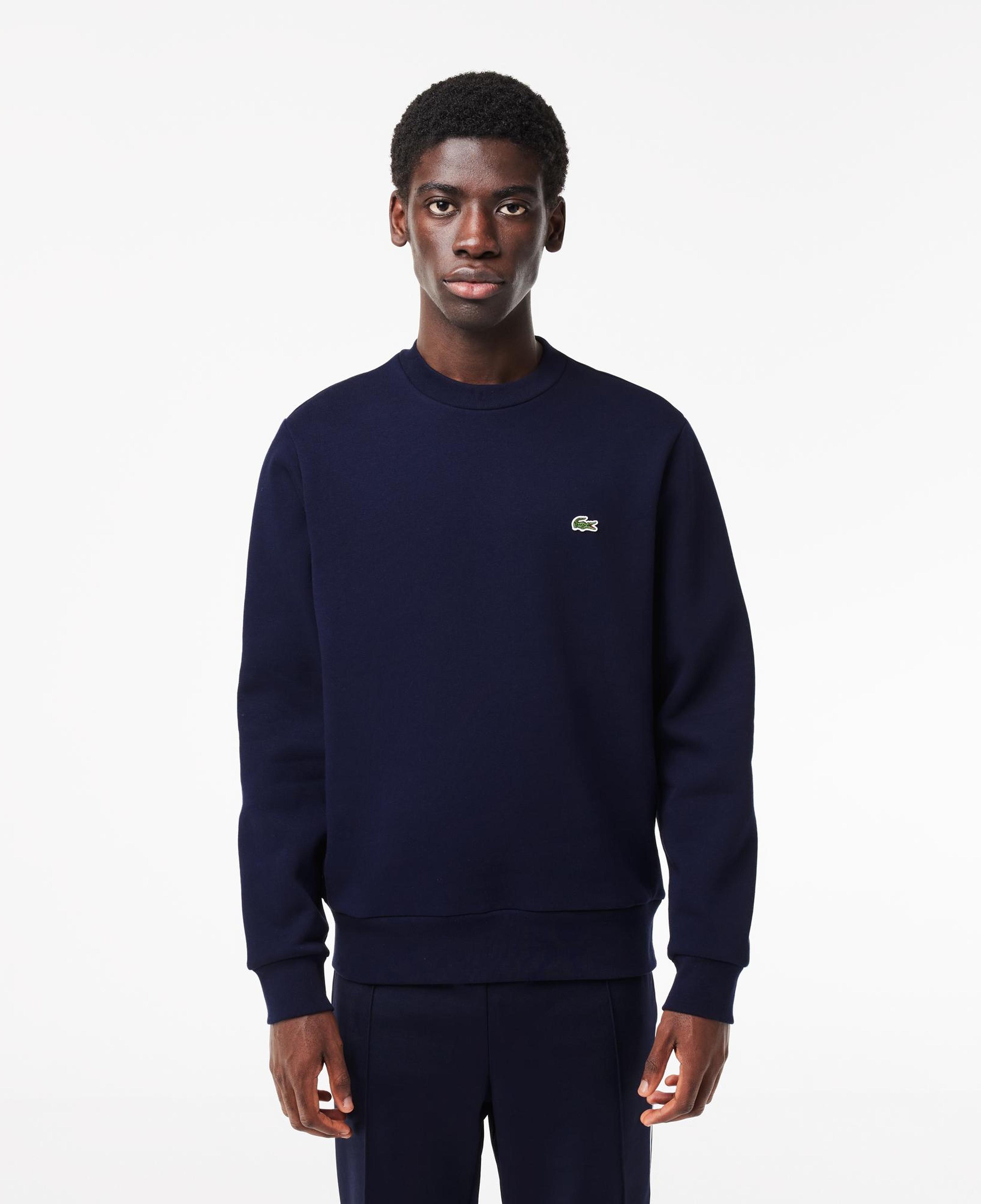 Erkek Classic Fit Bisiklet Yaka Organik Pamuk Lacivert Sweatshirt