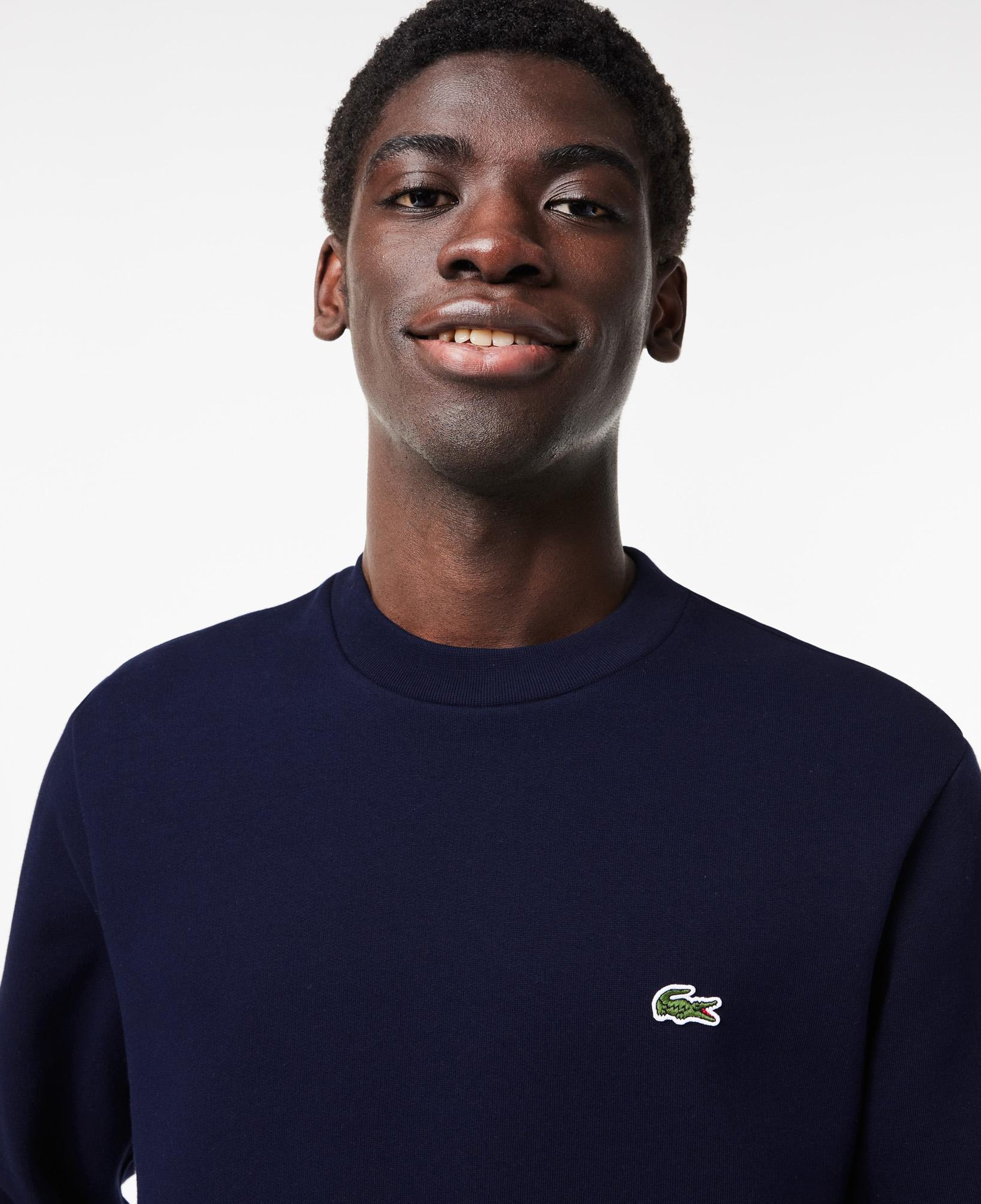 Erkek Classic Fit Bisiklet Yaka Organik Pamuk Lacivert Sweatshirt