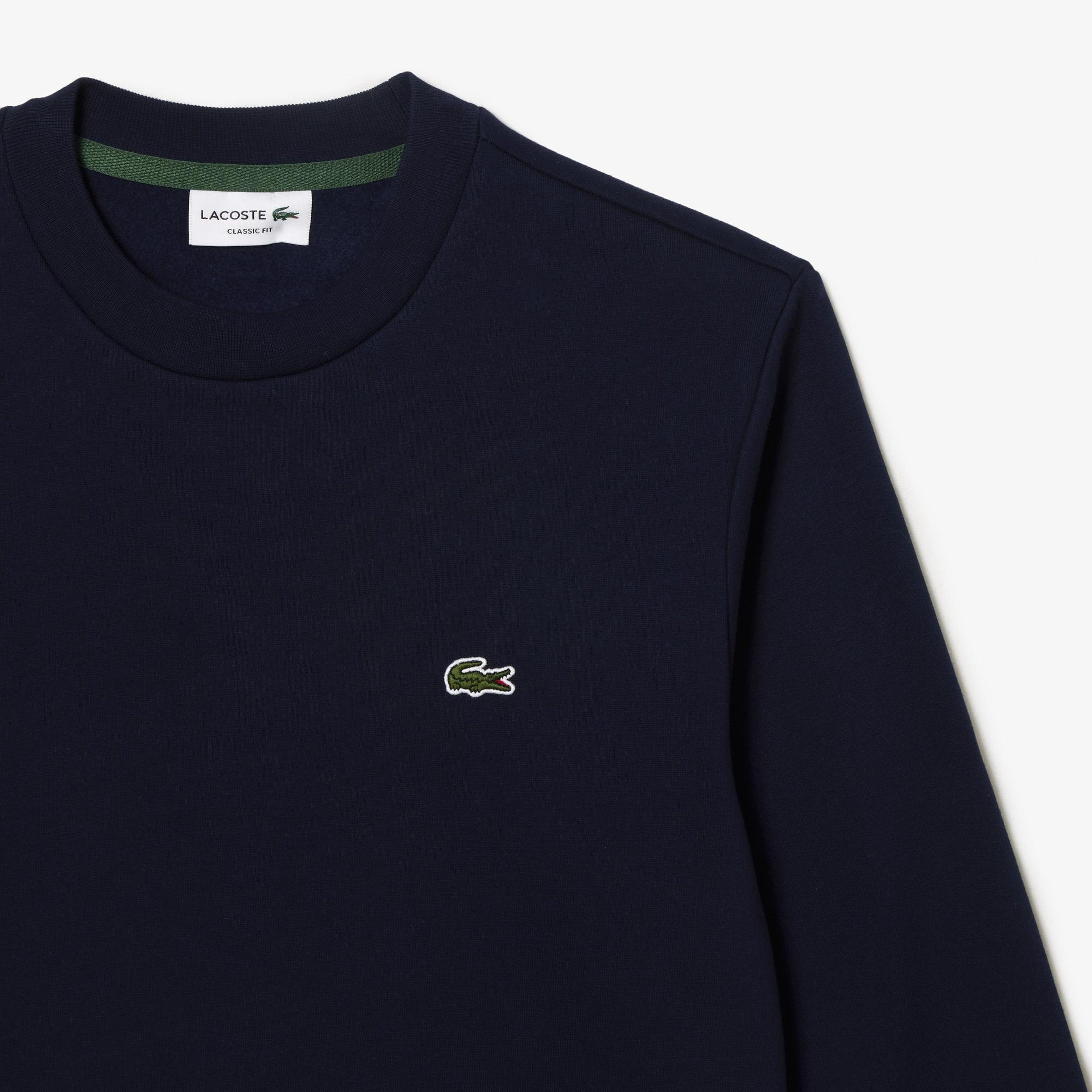 Erkek Classic Fit Bisiklet Yaka Organik Pamuk Lacivert Sweatshirt