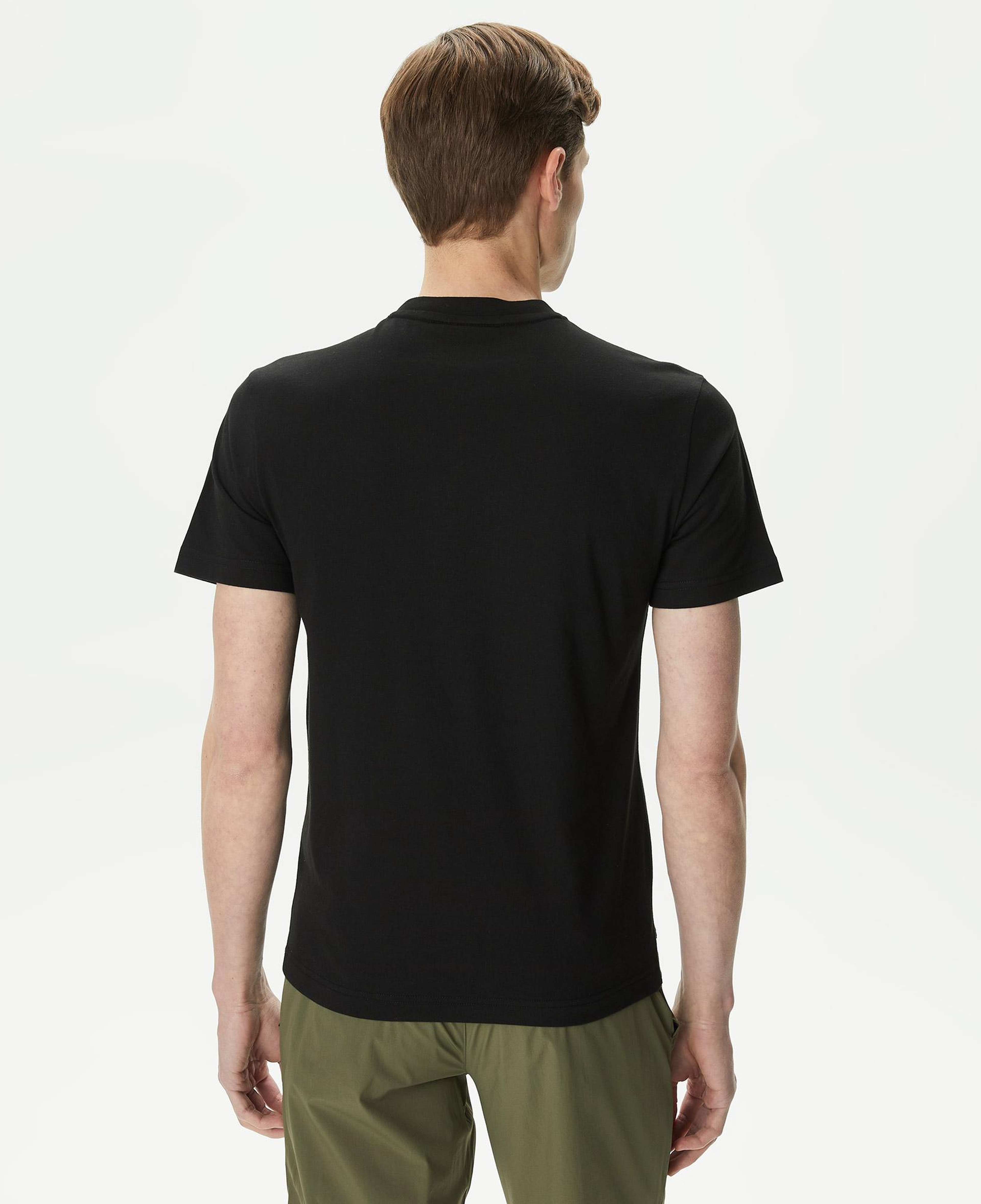Erkek Regular Fit Bisiklet Yaka Baskılı Siyah T-Shirt