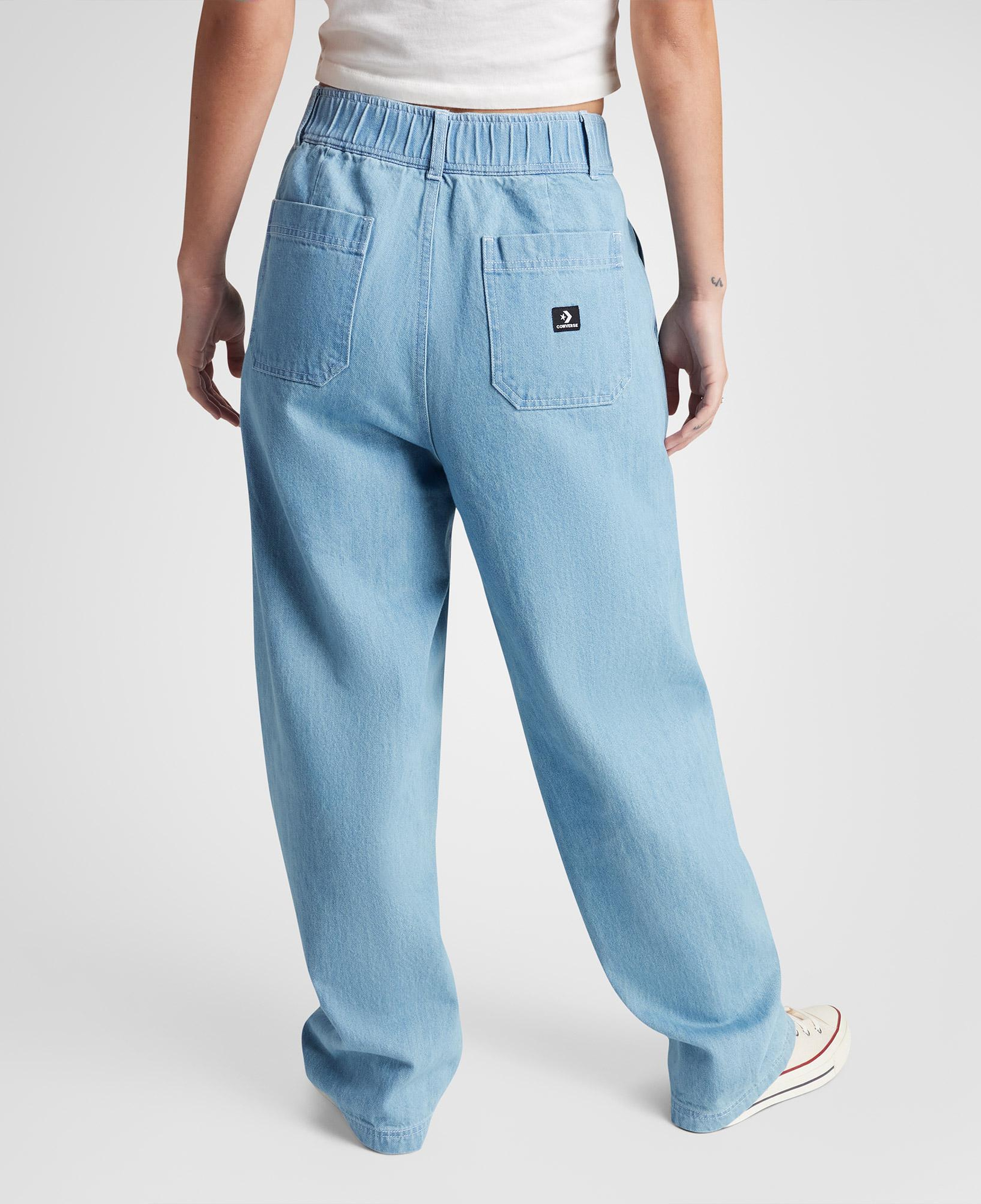 Converse Woven Denim Barrel Kadın Mavi Pantolon
