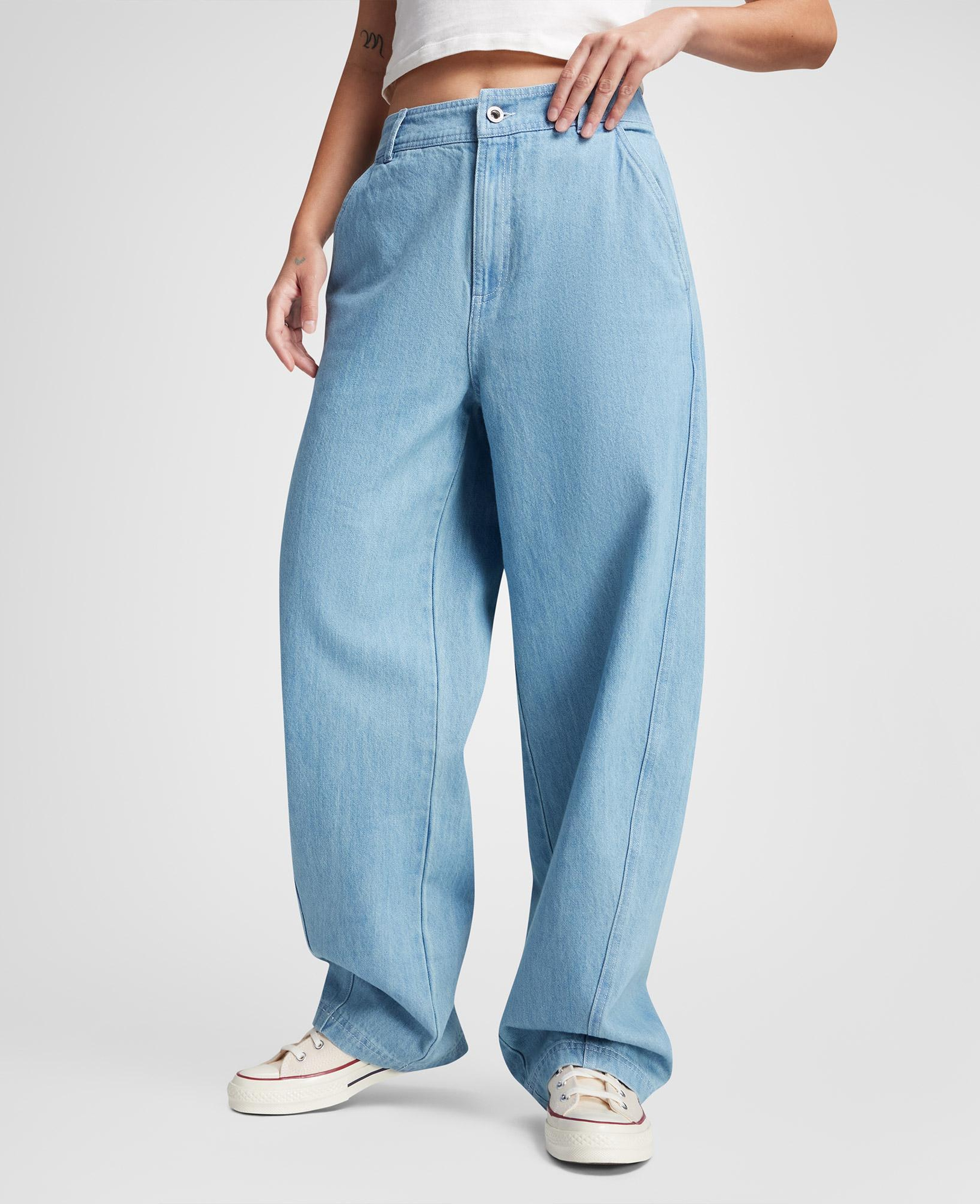 Converse Woven Denim Barrel Kadın Mavi Pantolon