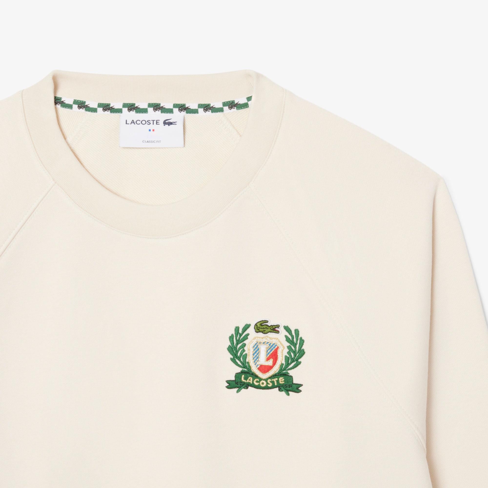 Erkek Classic Fit Bisiklet Yaka Krem Modal Karışımlı Sweatshirt