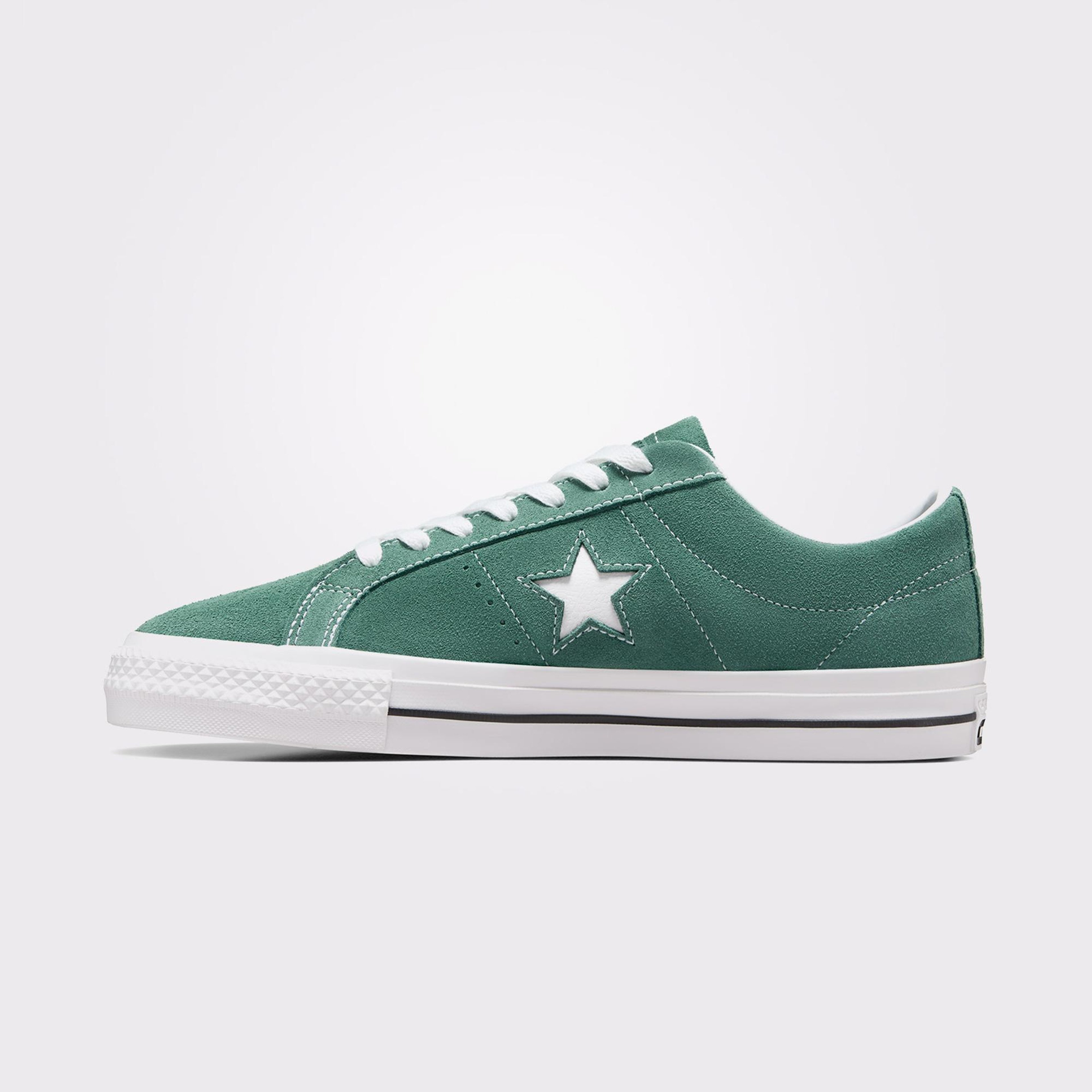 Converse Cons One Star Pro Unisex Yeşil Deri Sneaker