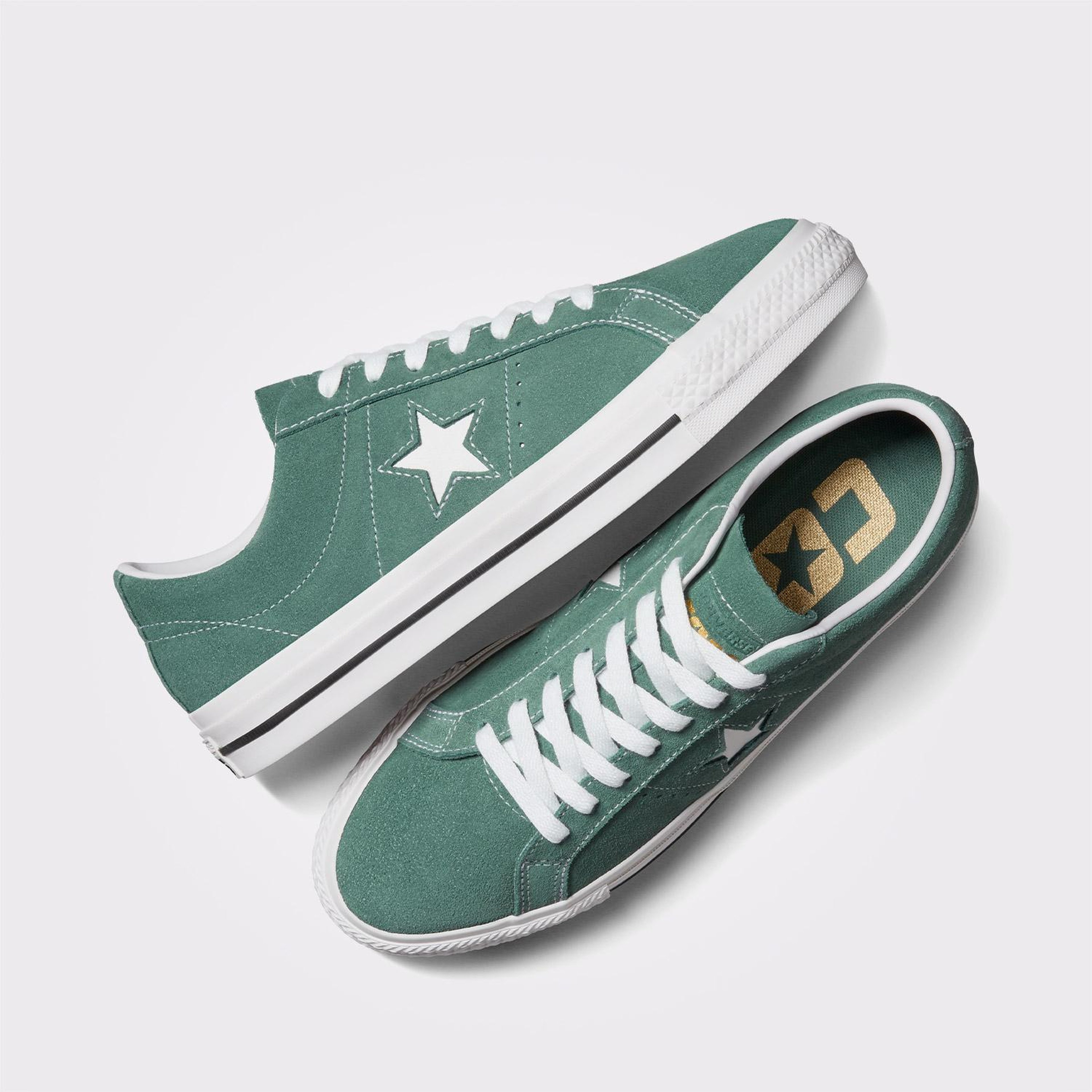 Converse Cons One Star Pro Unisex Yeşil Deri Sneaker