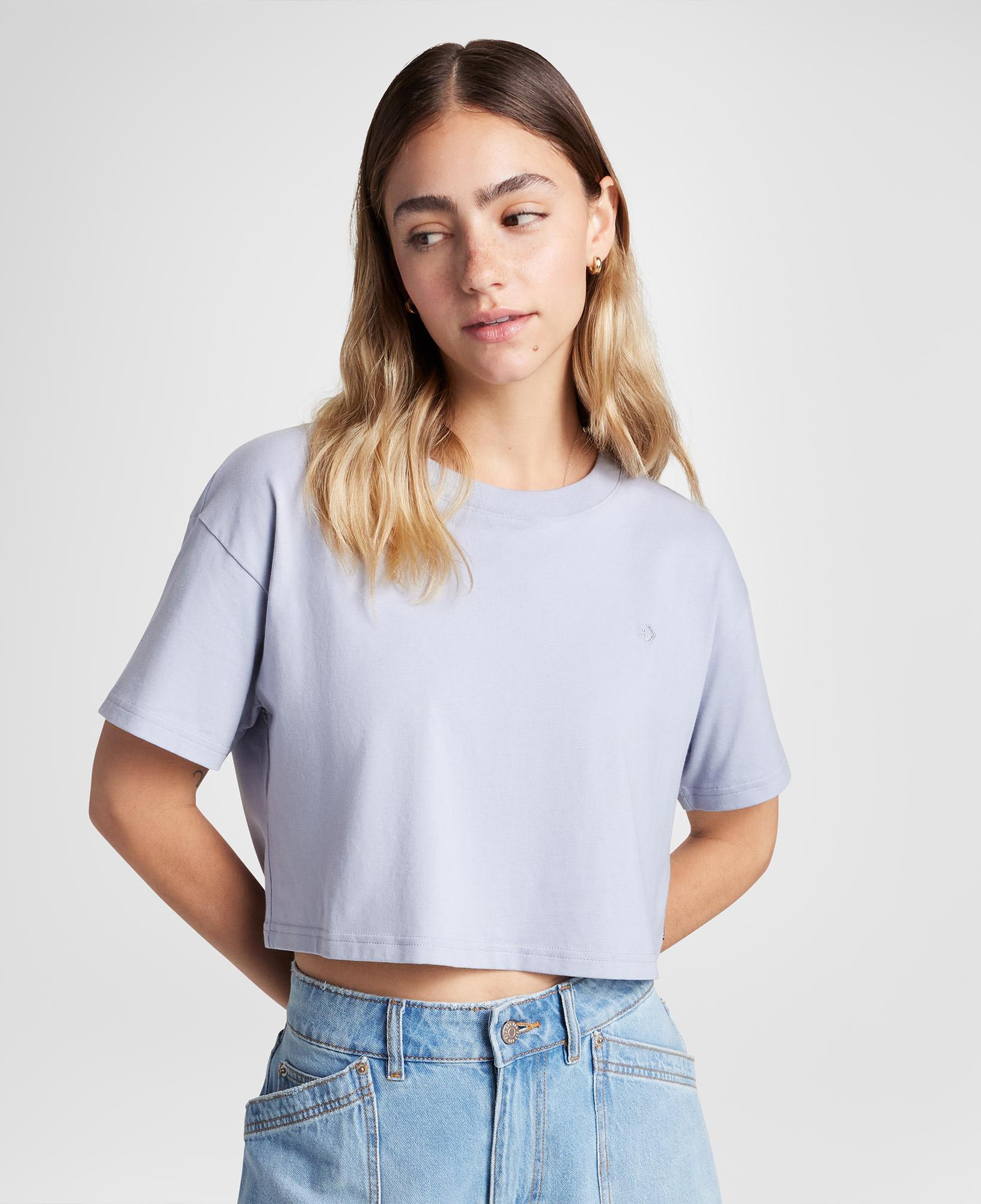 Converse Sporty Boxy Kadın Mor T-Shirt