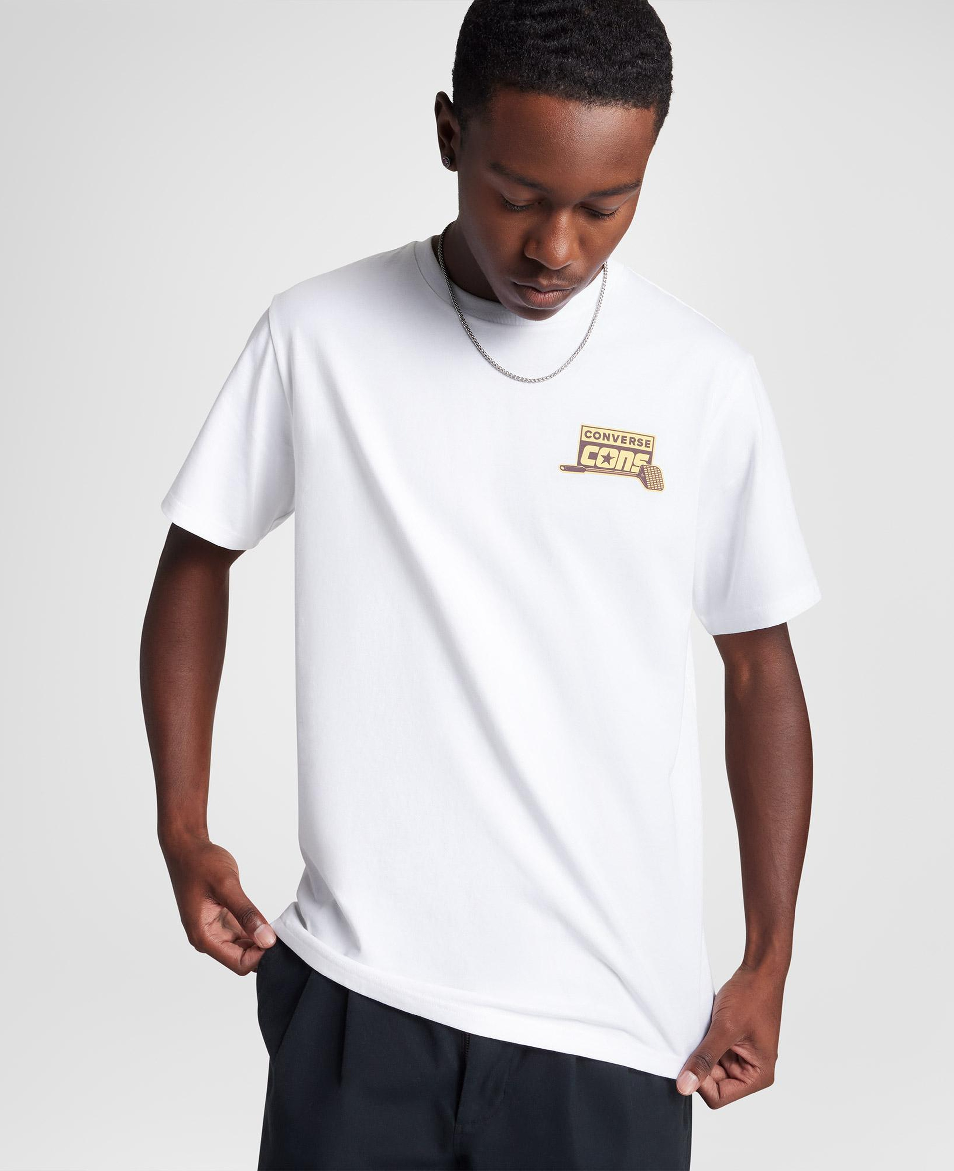 Converse Loose Fit Erkek Baskılı Beyaz T-Shirt