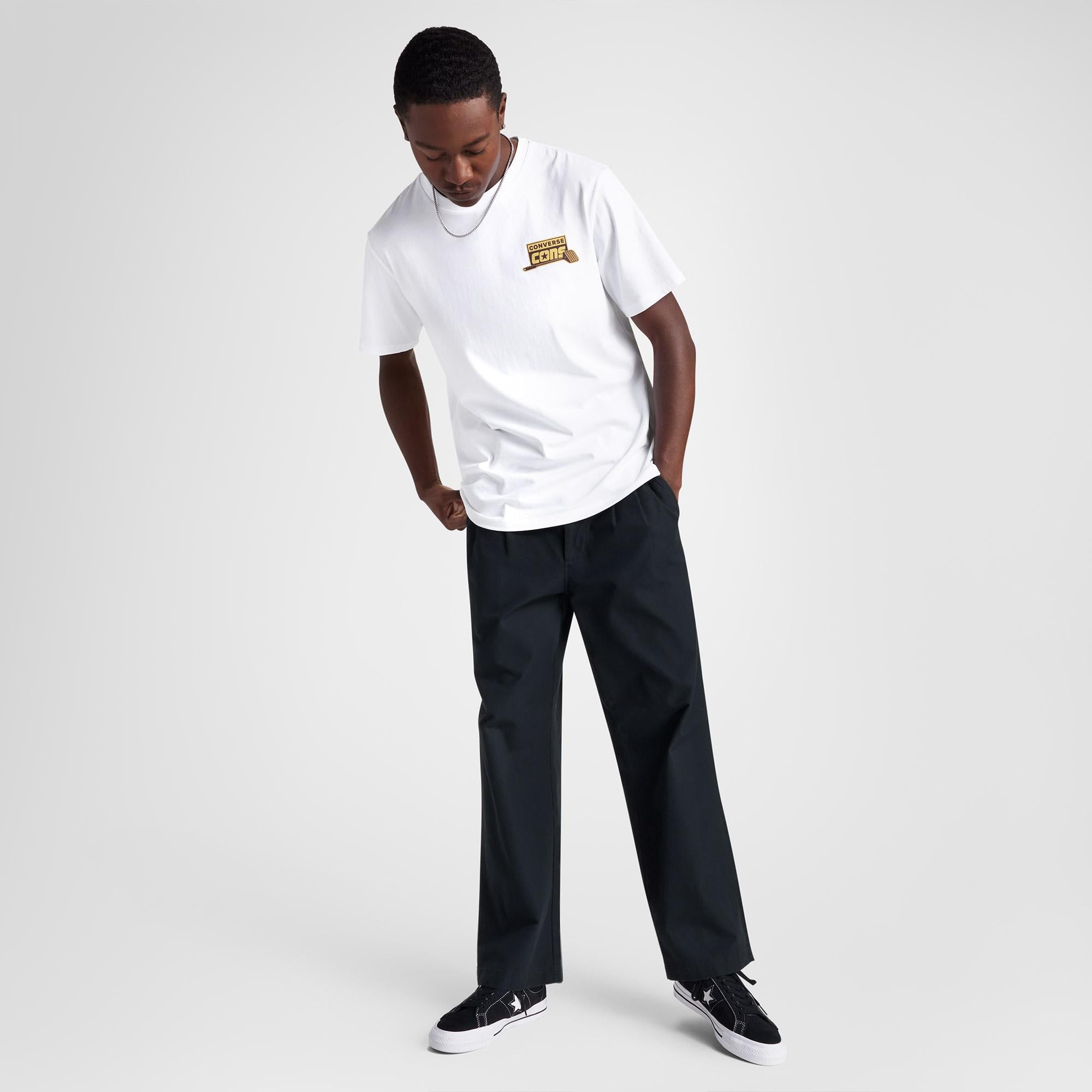 Converse Loose Fit Erkek Baskılı Beyaz T-Shirt