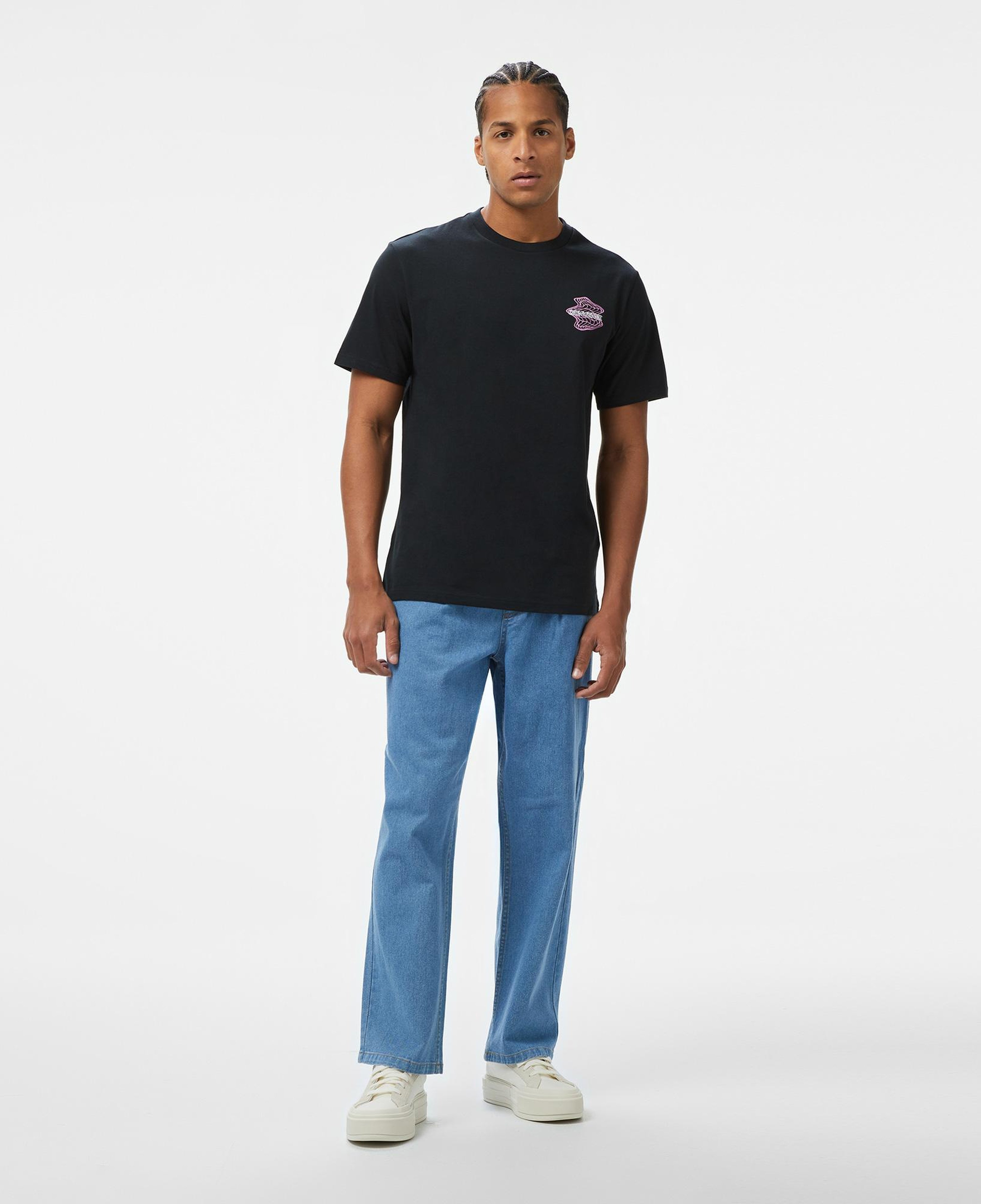 Converse Loose Fit Erkek Grafik Baskılı Siyah T-Shirt