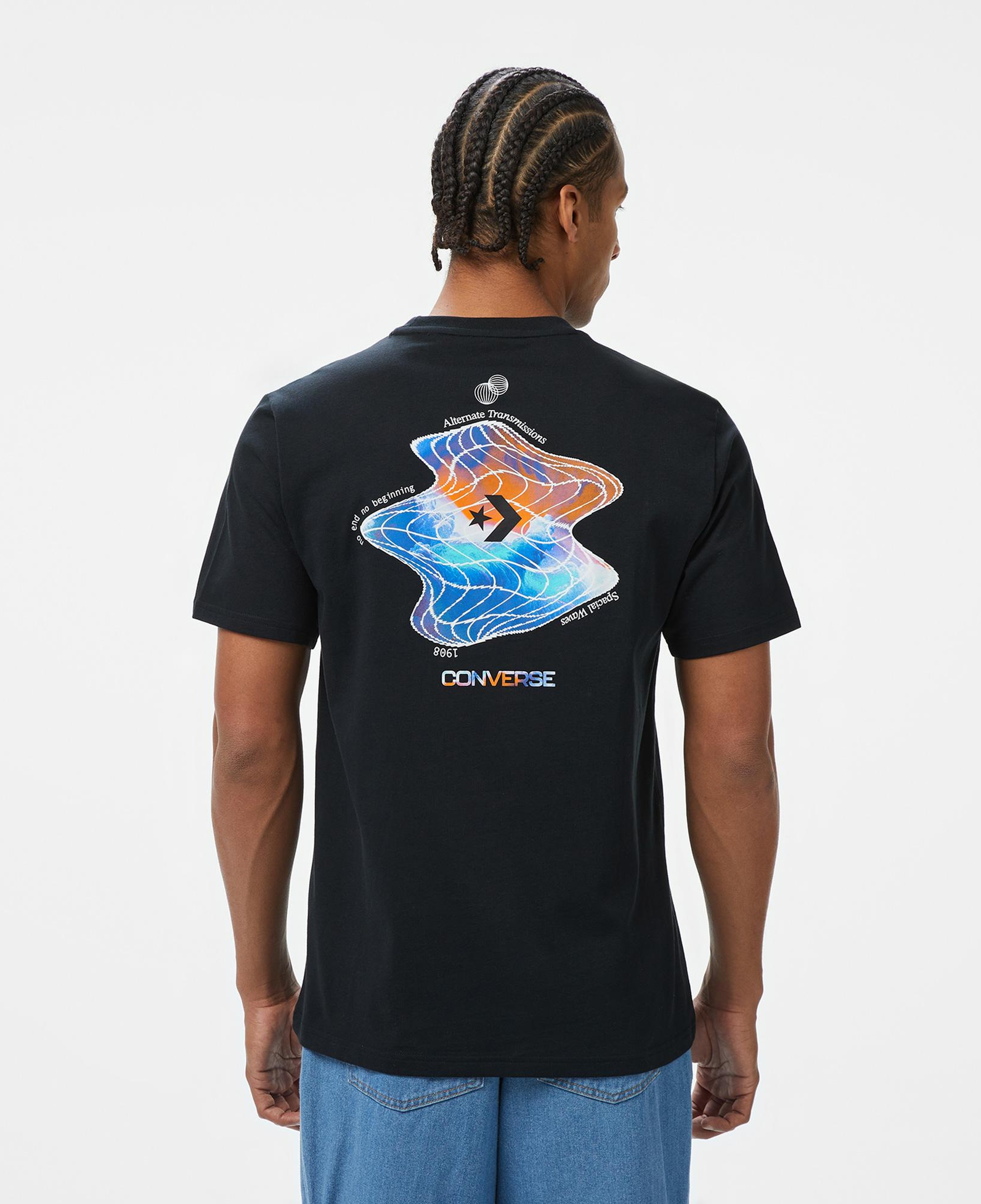 Converse Loose Fit Erkek Grafik Baskılı Siyah T-Shirt