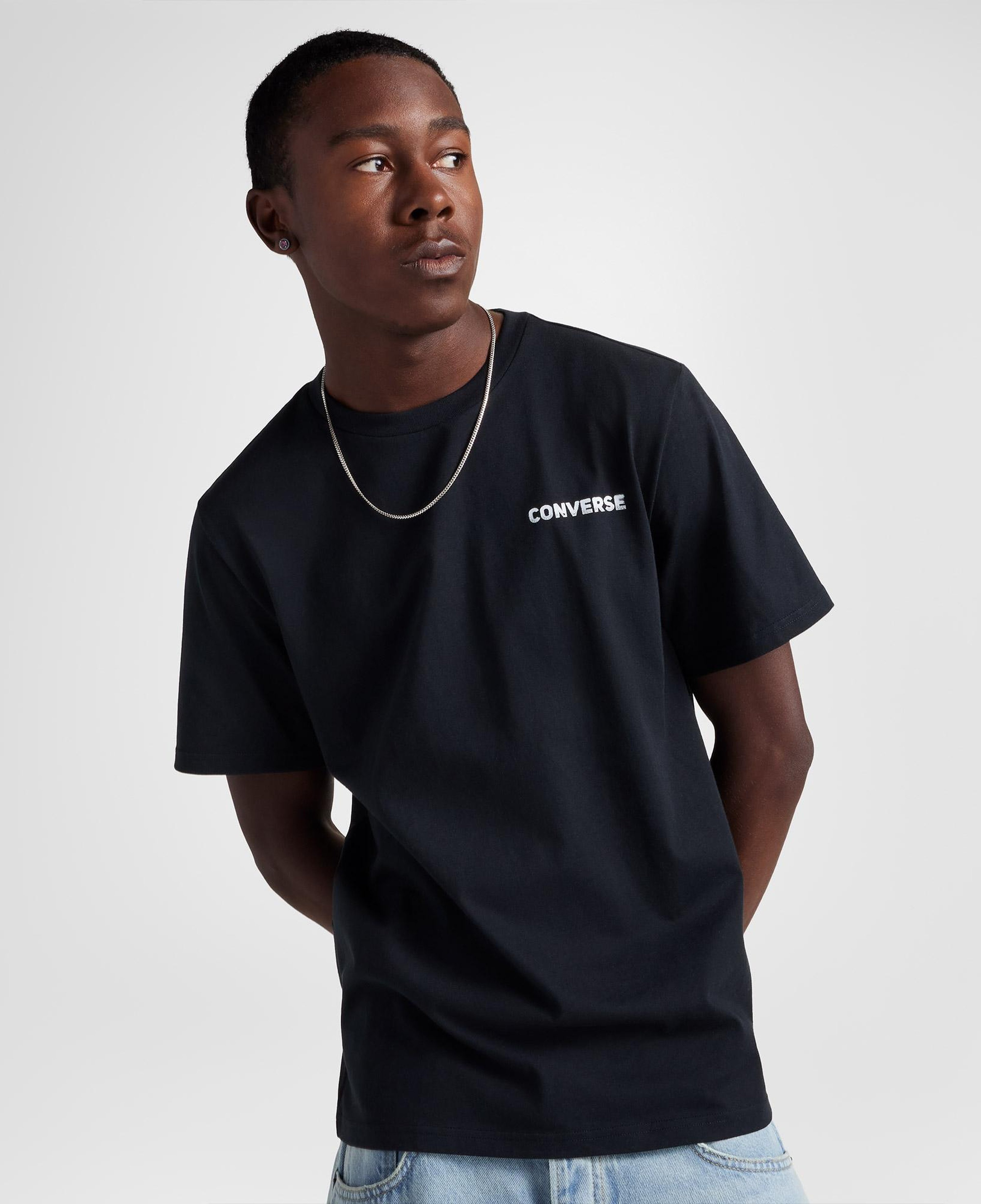 Converse Otherworldly Transmissions Erkek Grafik Baskılı Siyah T-Shirt