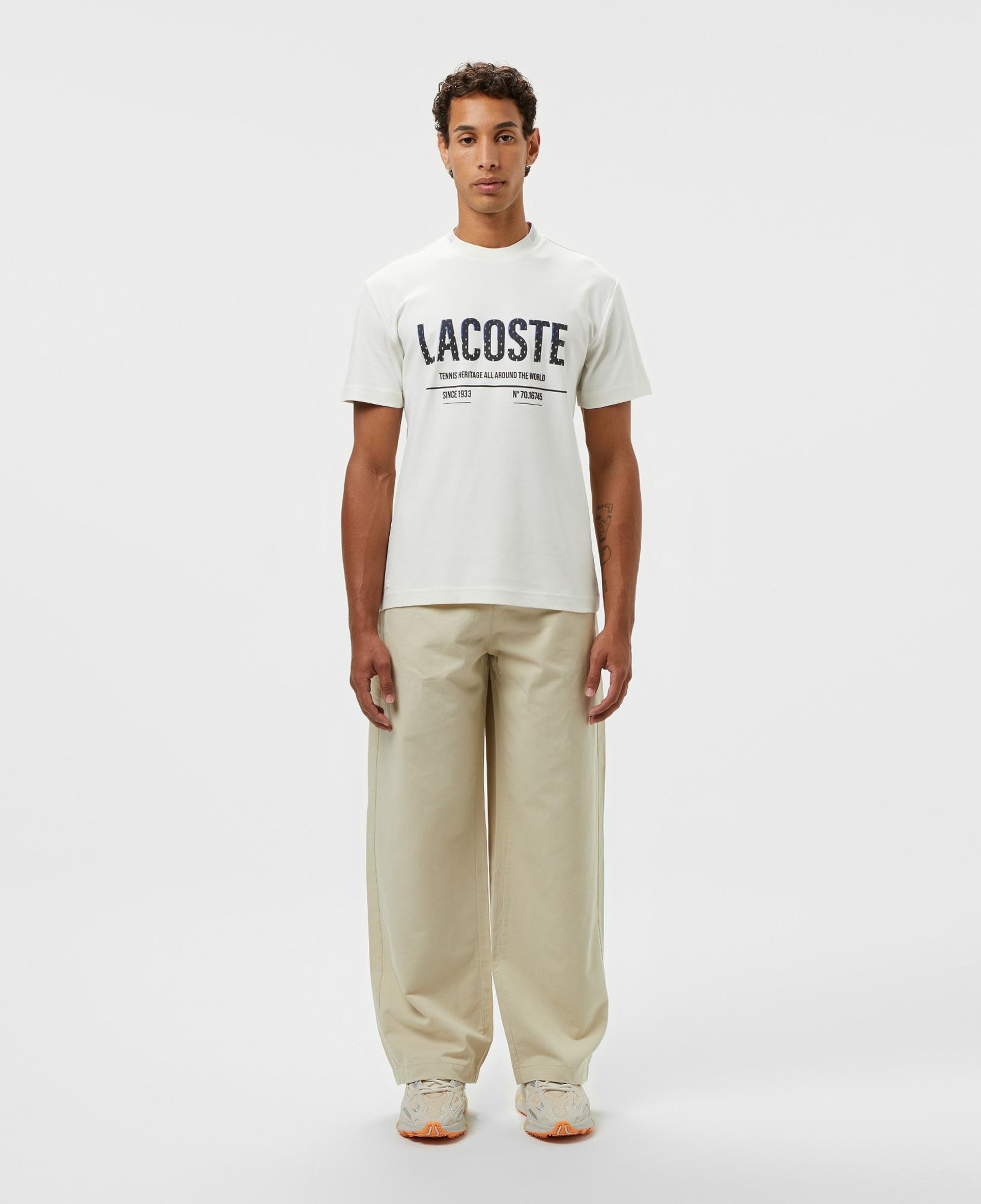 Erkek Slim Fit Bisiklet Yaka Baskılı Beyaz Modal Karışımlı T-Shirt