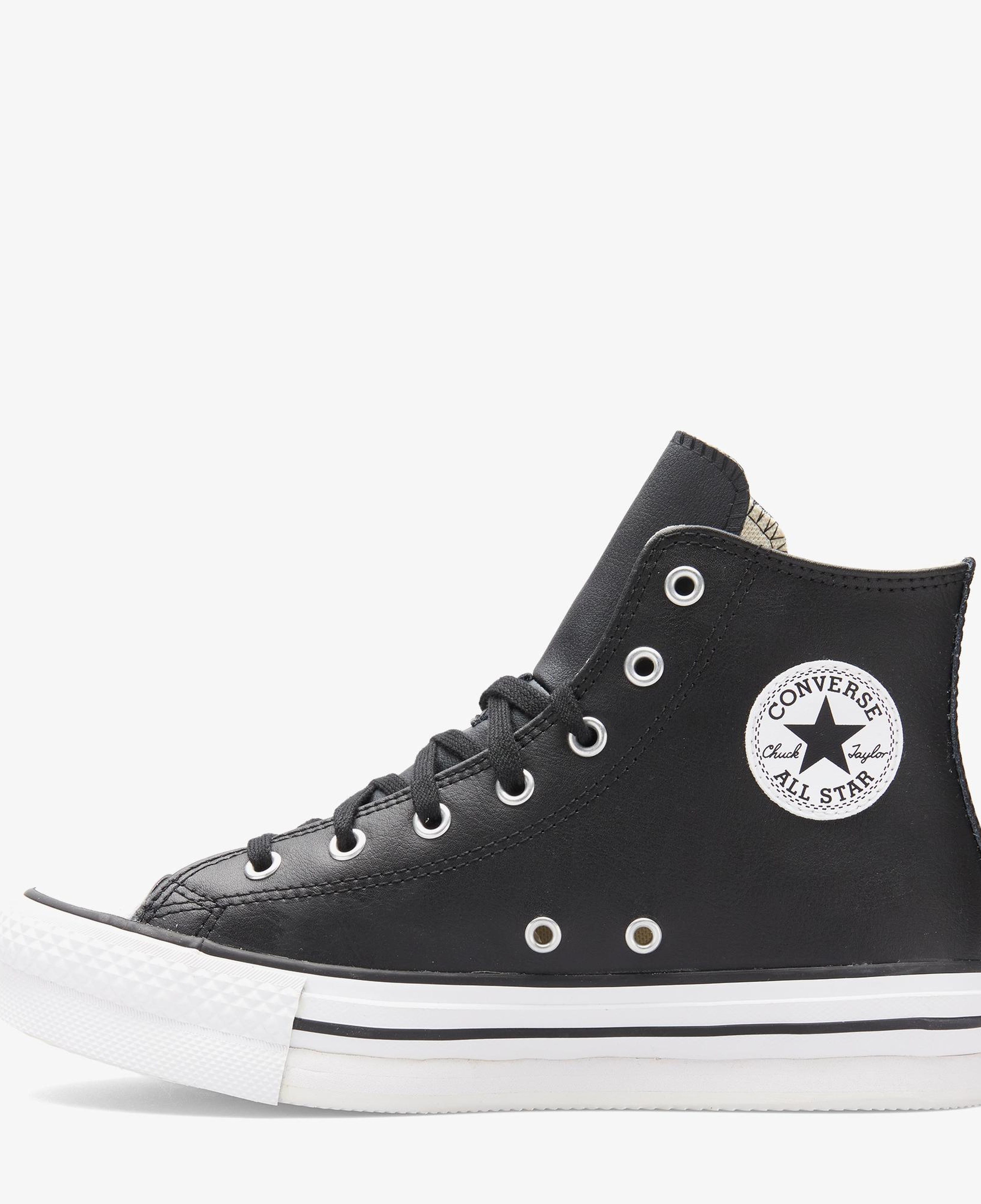 Converse Chuck Taylor All Star Eva Lift Platform Çocuk Siyah Deri Sneaker