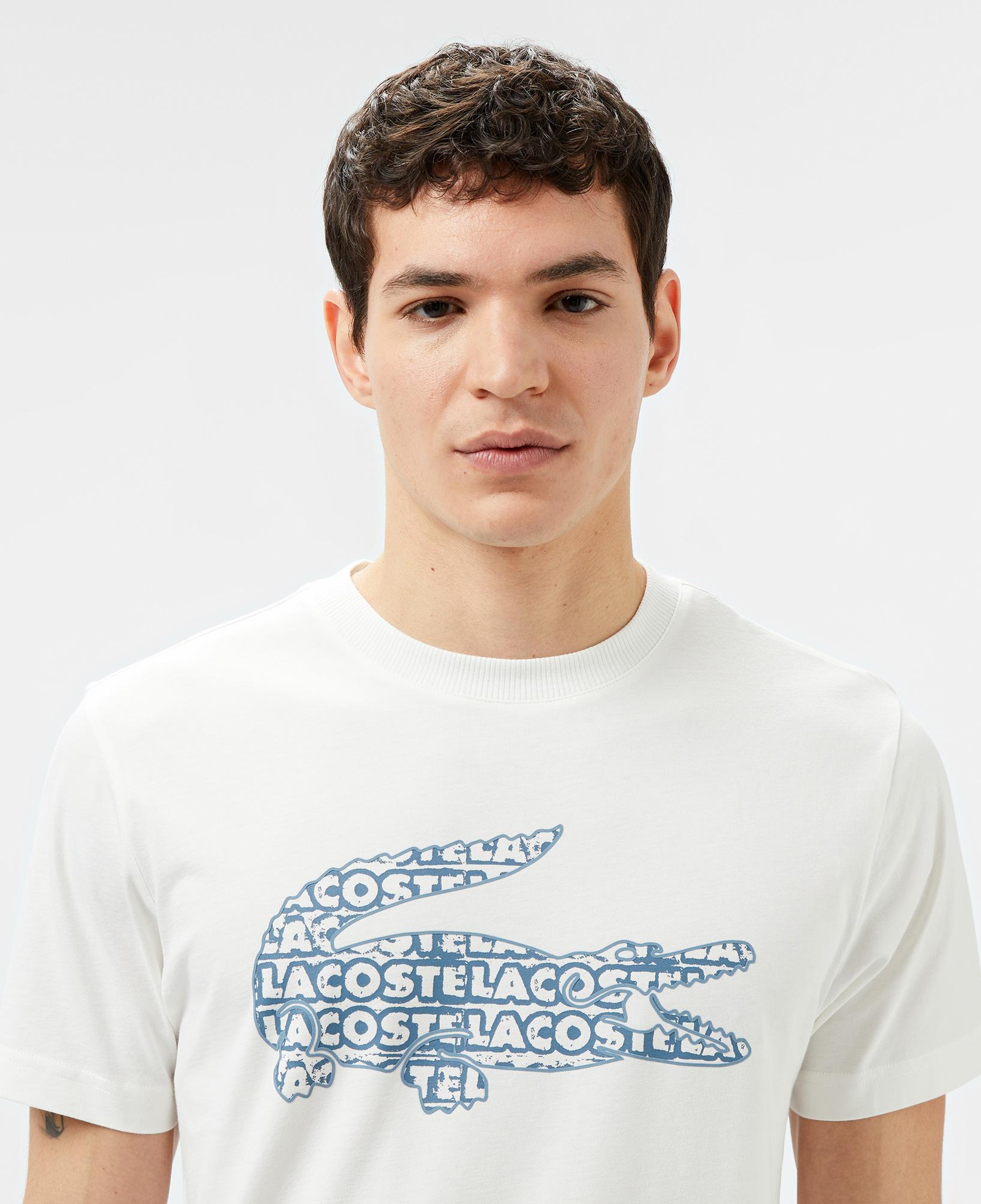 Erkek Regular Fit Bisiklet Yaka Baskılı Beyaz T-Shirt