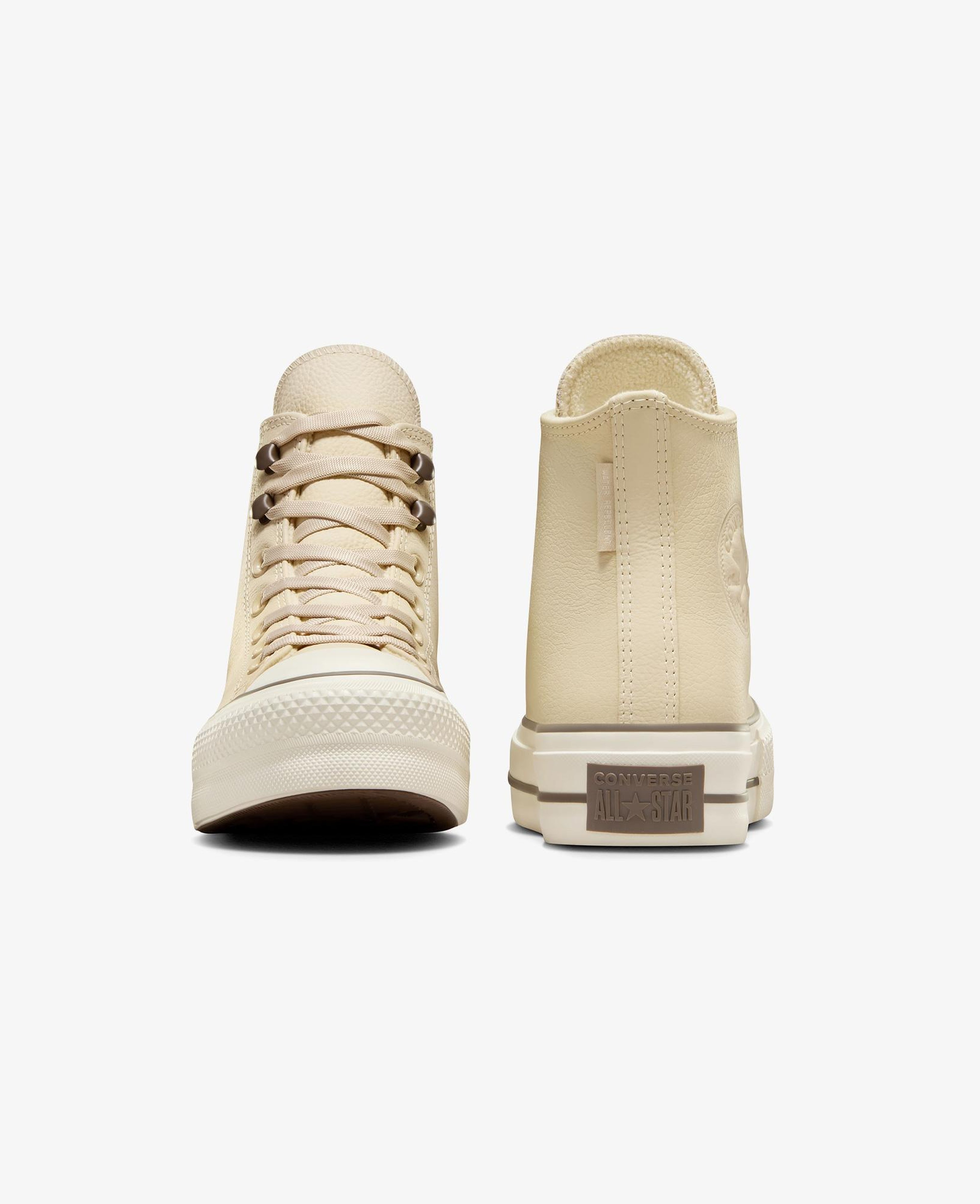Converse Chuck Taylor All Star Lift Platform Weatherized Leather Unisex Krem Deri Bot