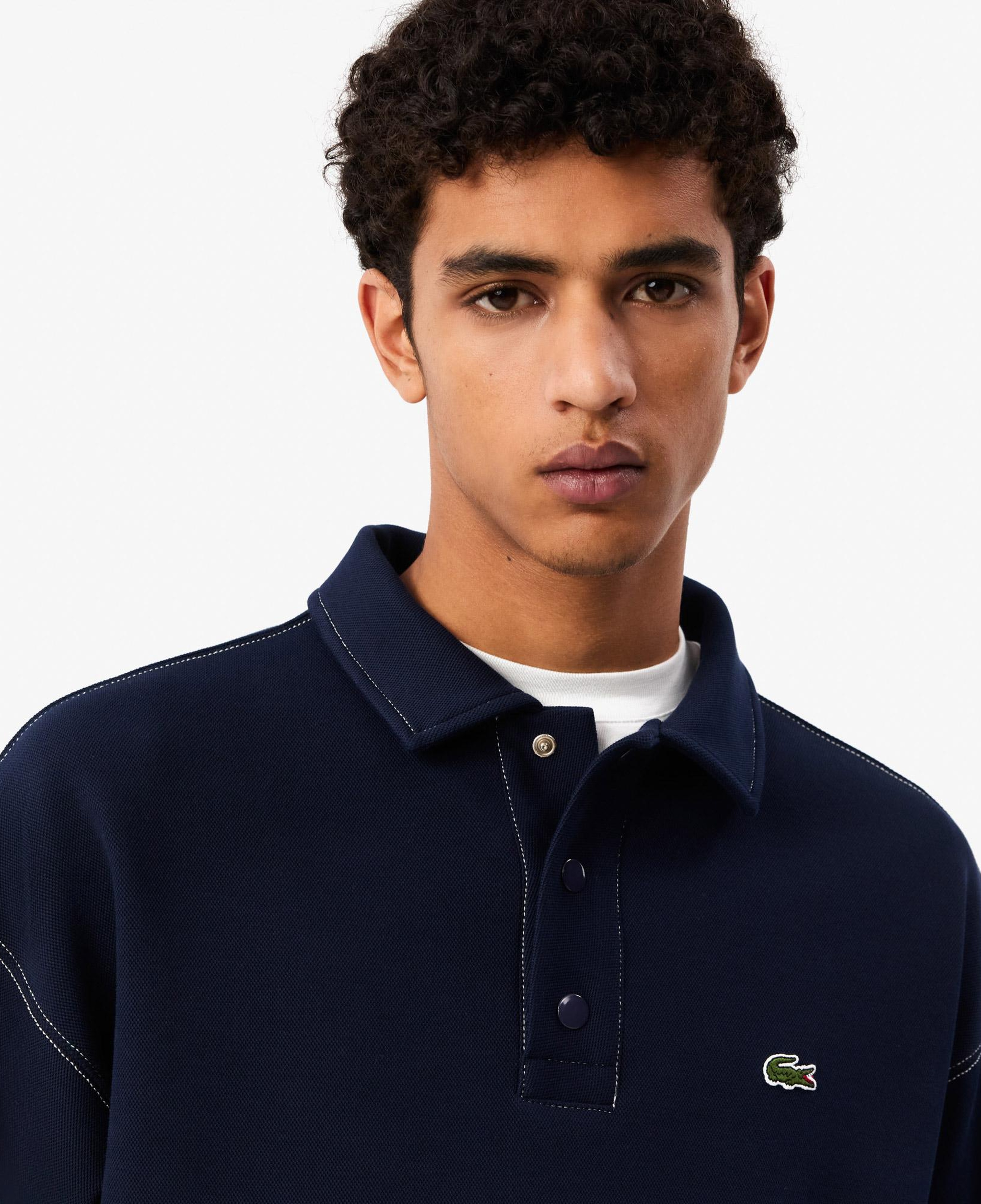 Lacoste Erkek Loose Fit Polo Yaka Lacivert Sweatshirt