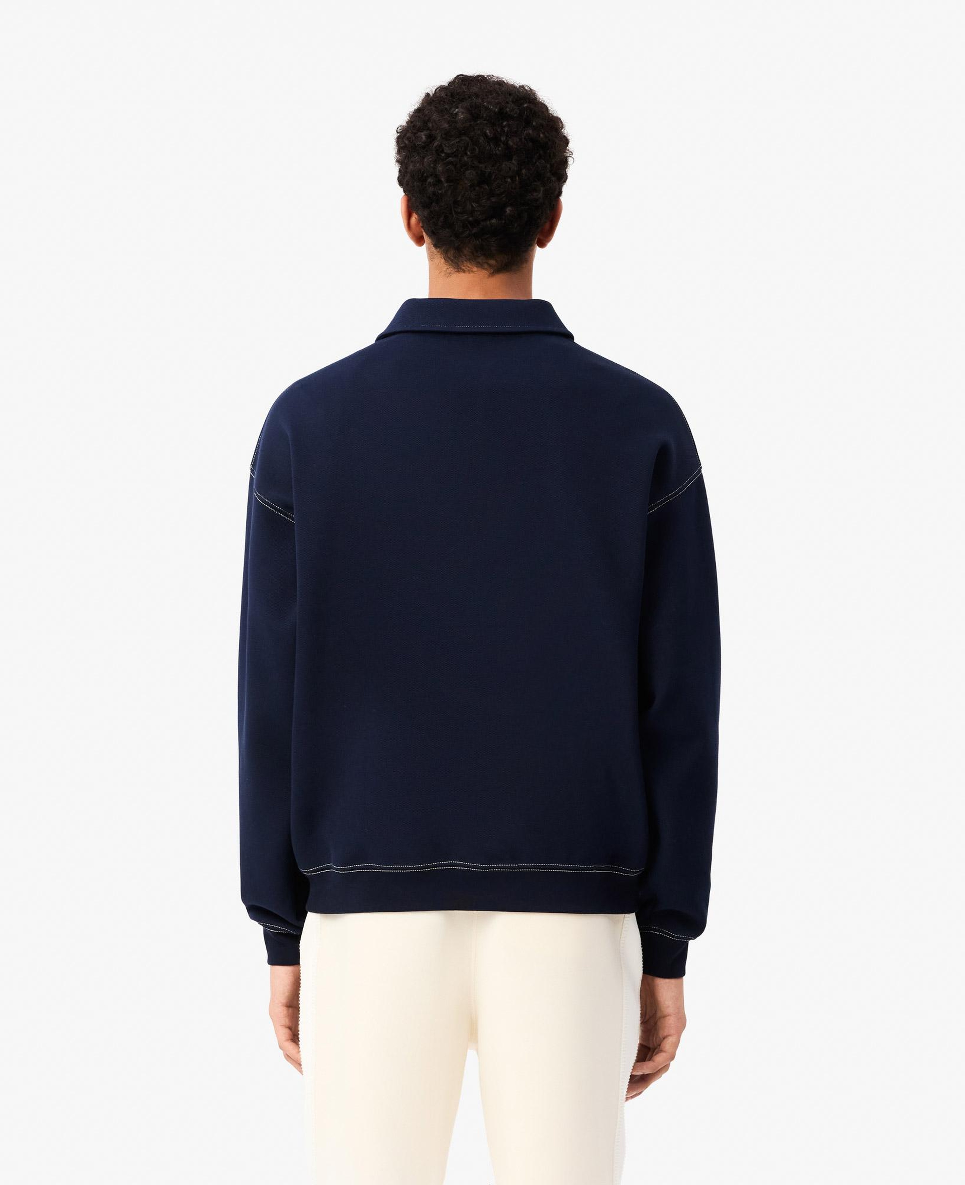 Lacoste Erkek Loose Fit Polo Yaka Lacivert Sweatshirt