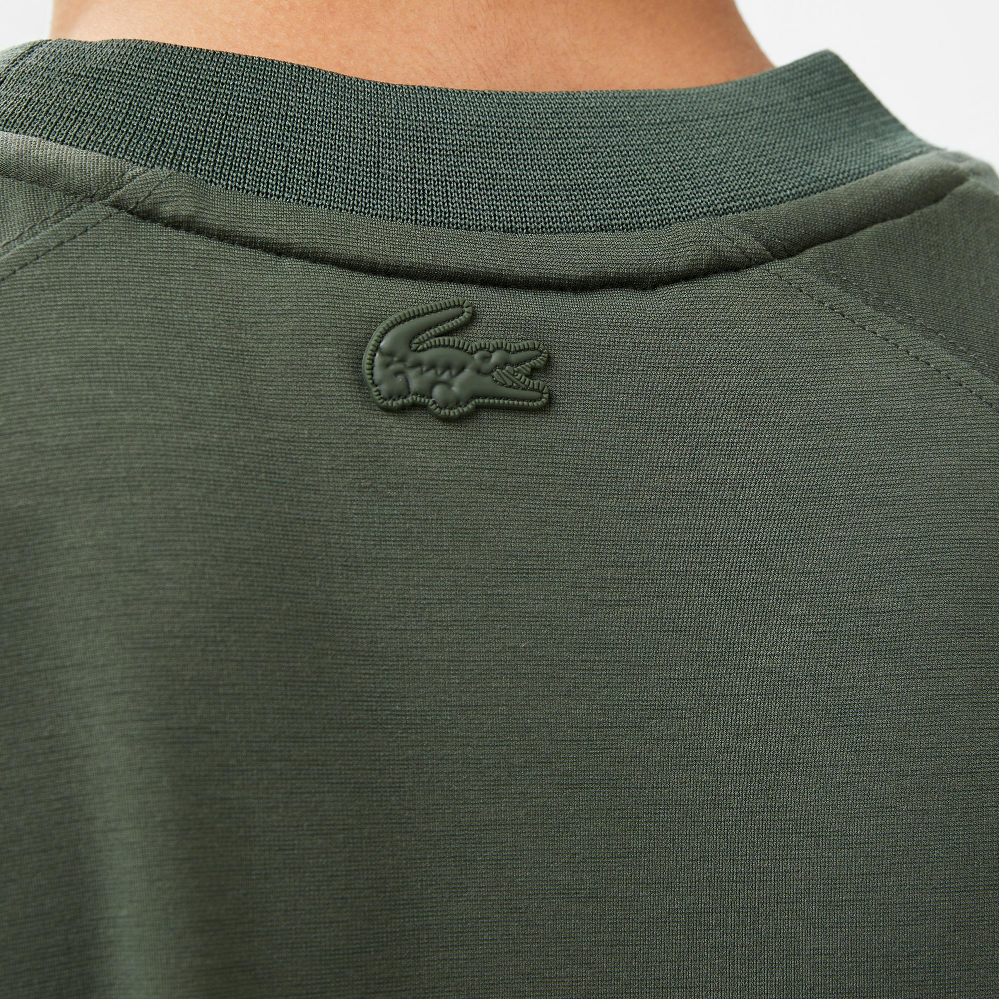 Erkek Oversize Fit Bisiklet Yaka Koyu Yeşil T-Shirt
