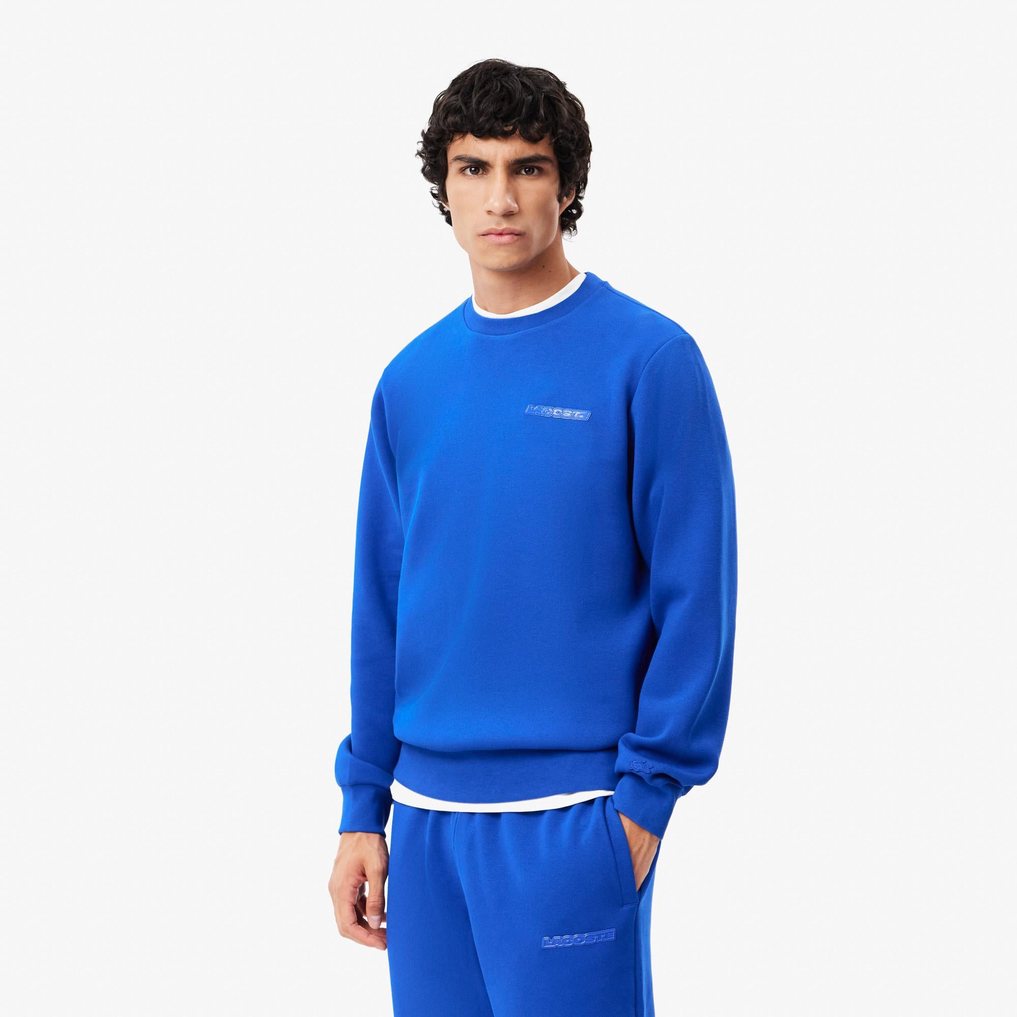 Erkek Classic Fit Bisiklet Yaka Mavi Sweatshirt