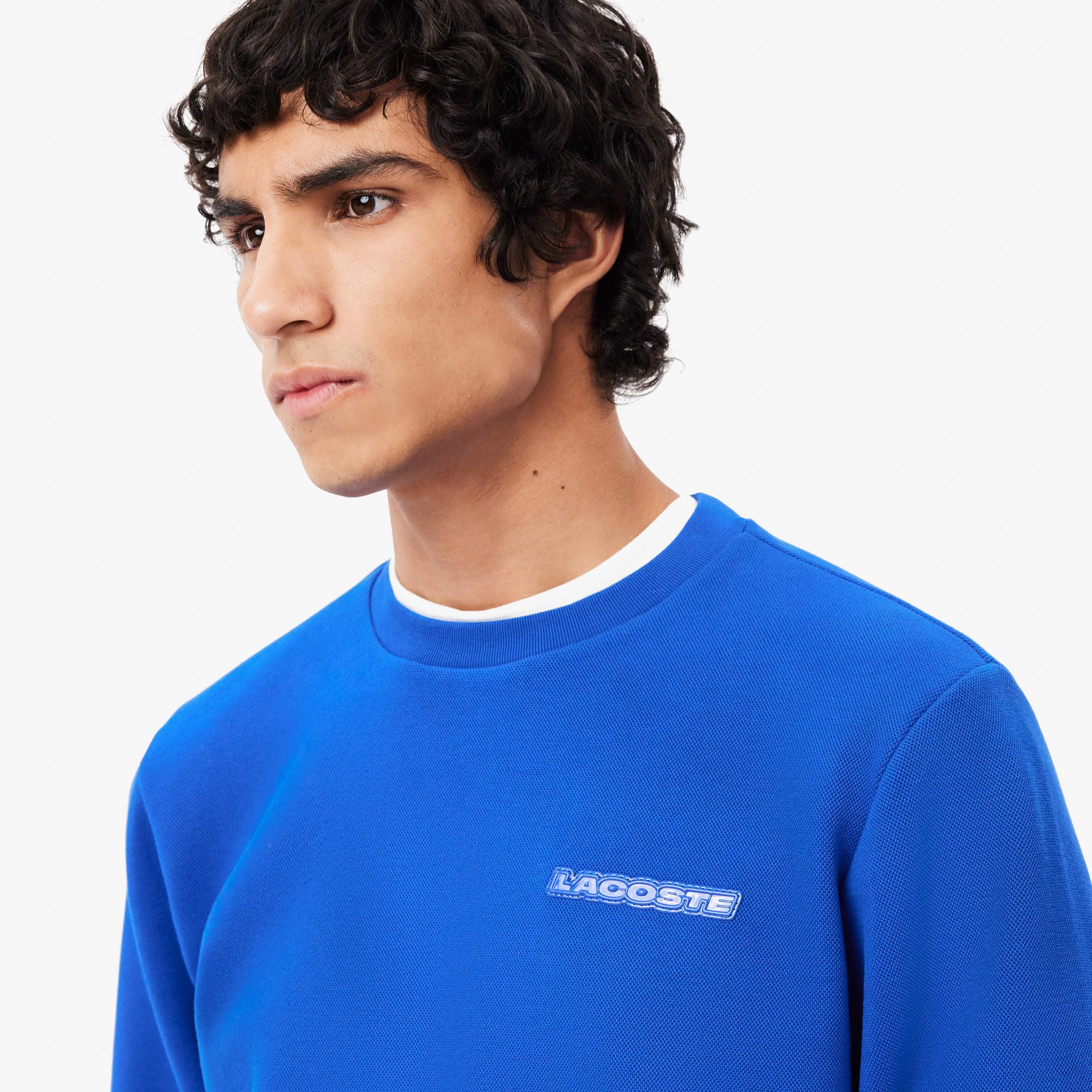Erkek Classic Fit Bisiklet Yaka Mavi Sweatshirt