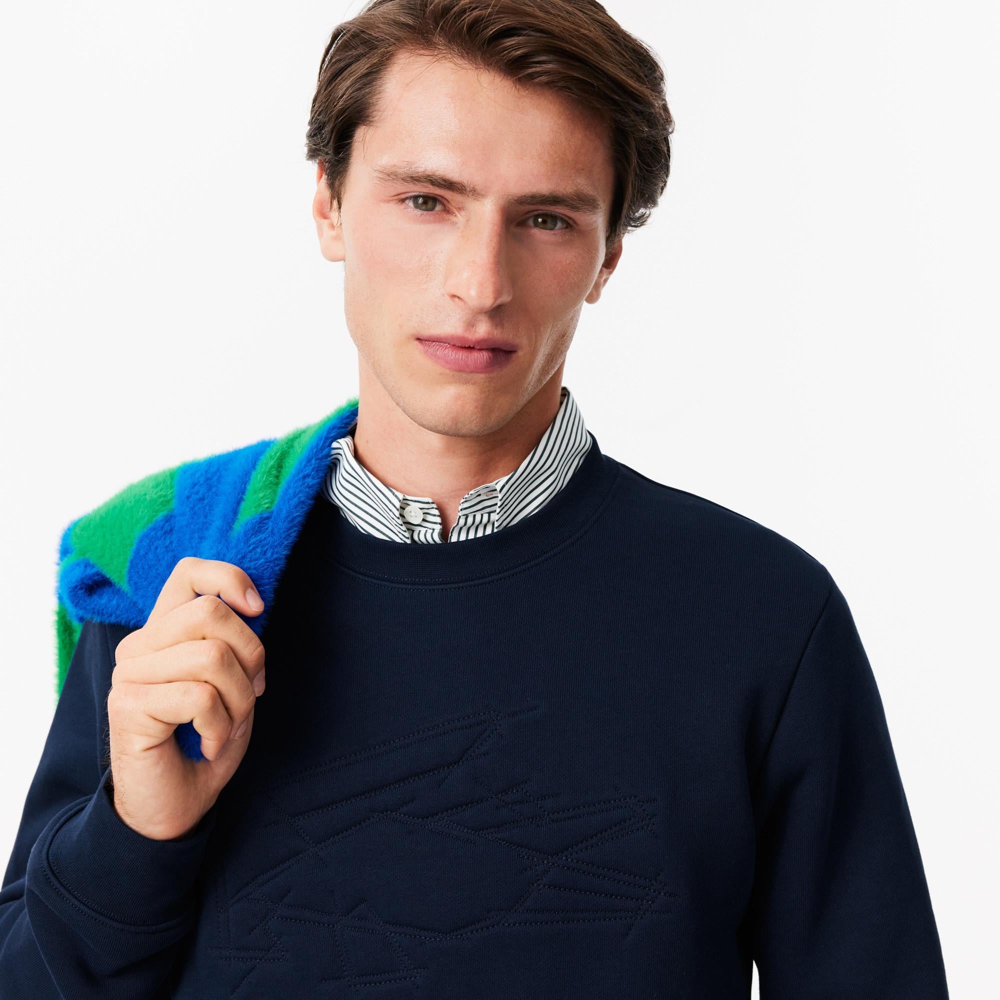 Erkek Classic Fit Bisiklet Yaka Lacivert Sweatshirt