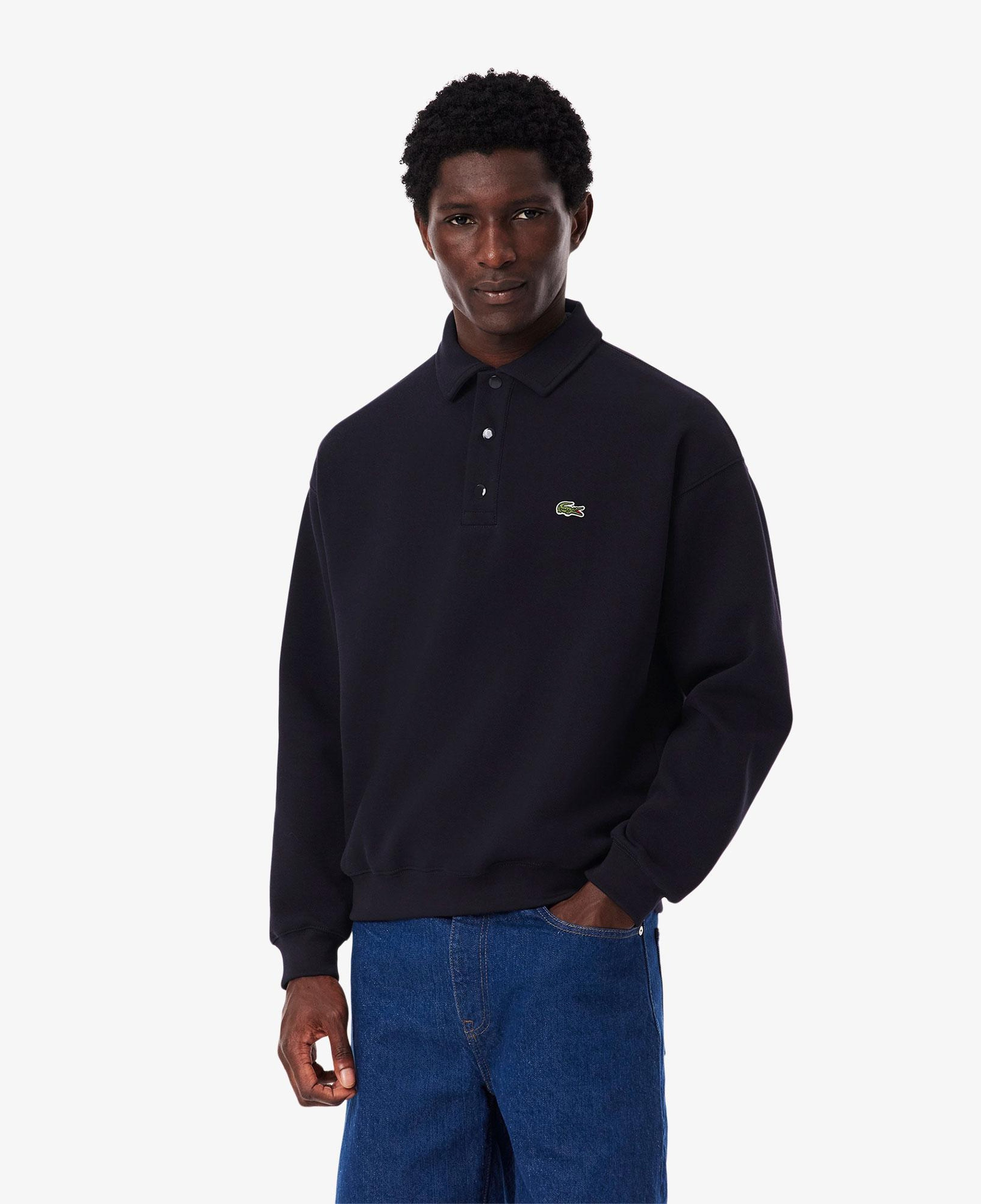 Lacoste Erkek Loose Fit Polo Yaka Lacivert Sweatshirt
