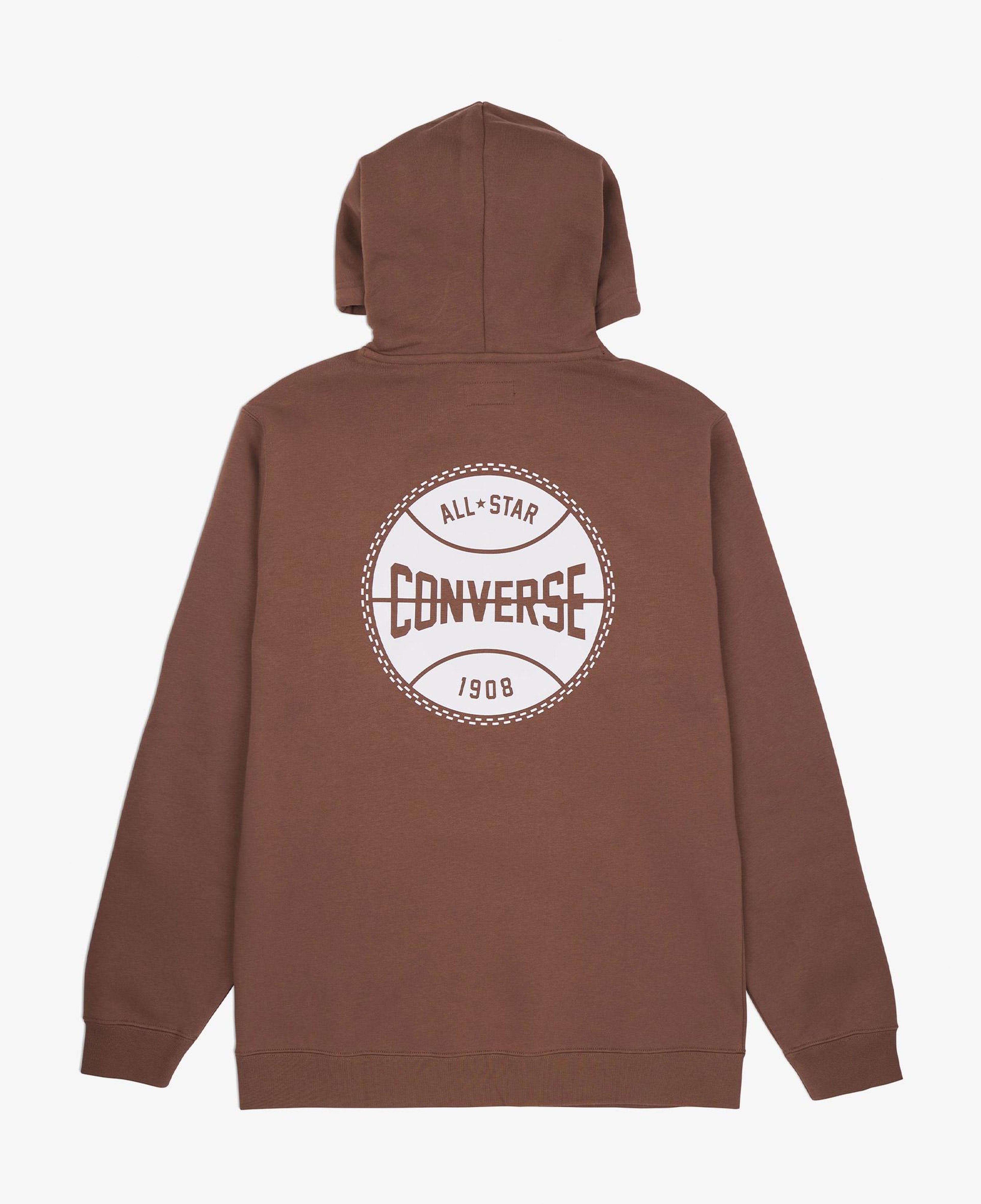 Converse Classic Erkek Grafik Baskılı Kahverengi Hoodie