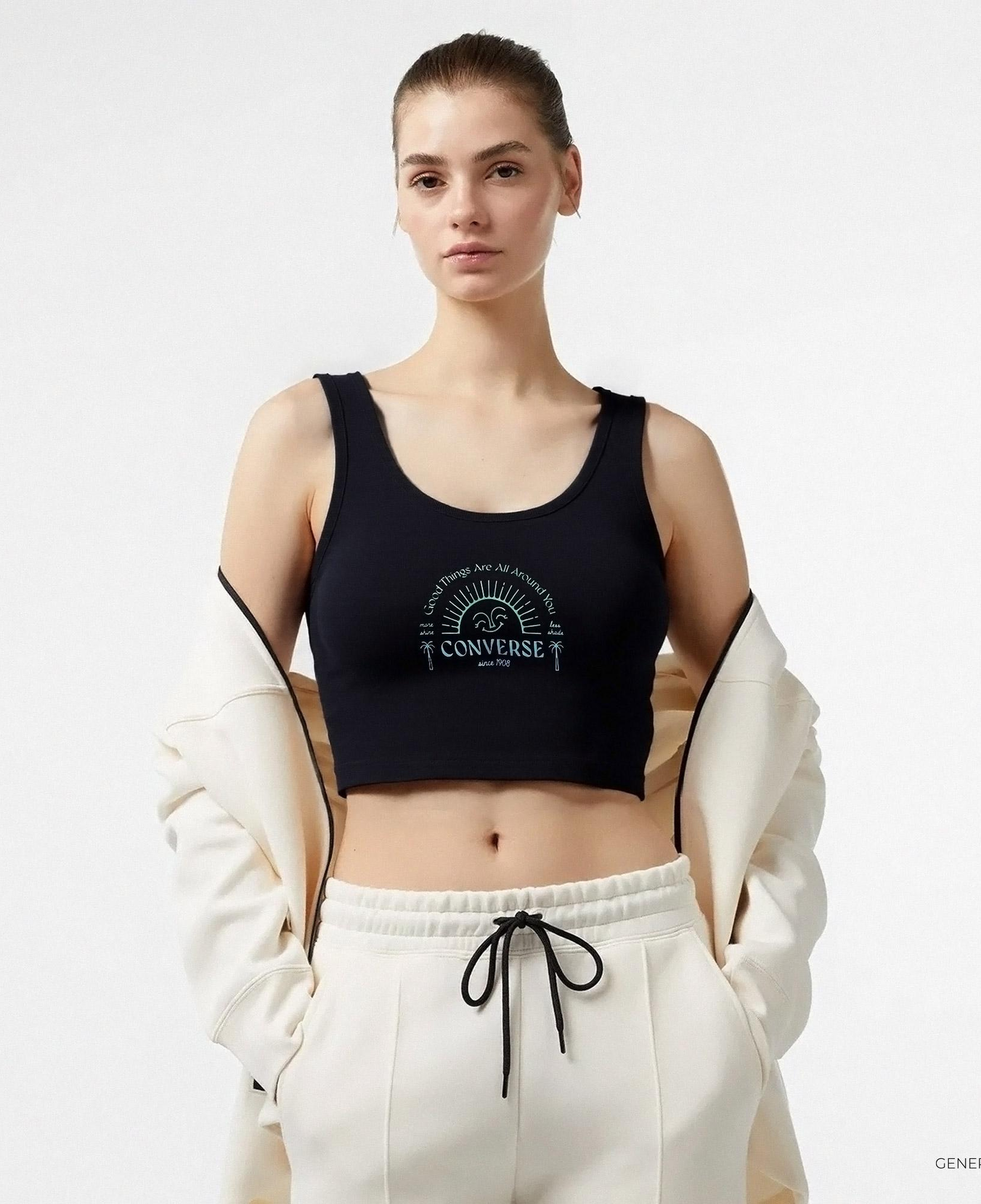Converse Kadın Siyah T-Shirt